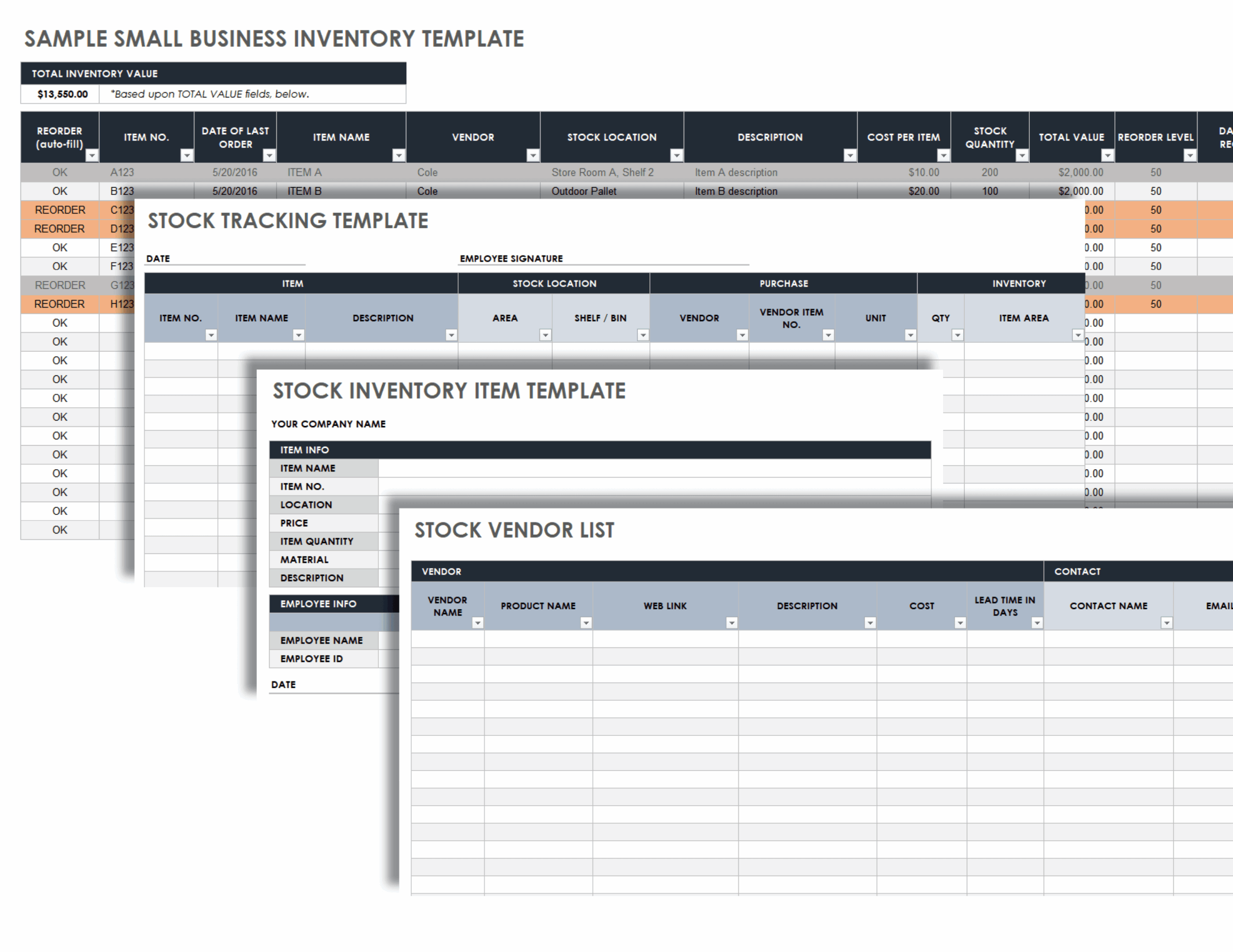 Free Small Business Inventory Templates Smartsheet