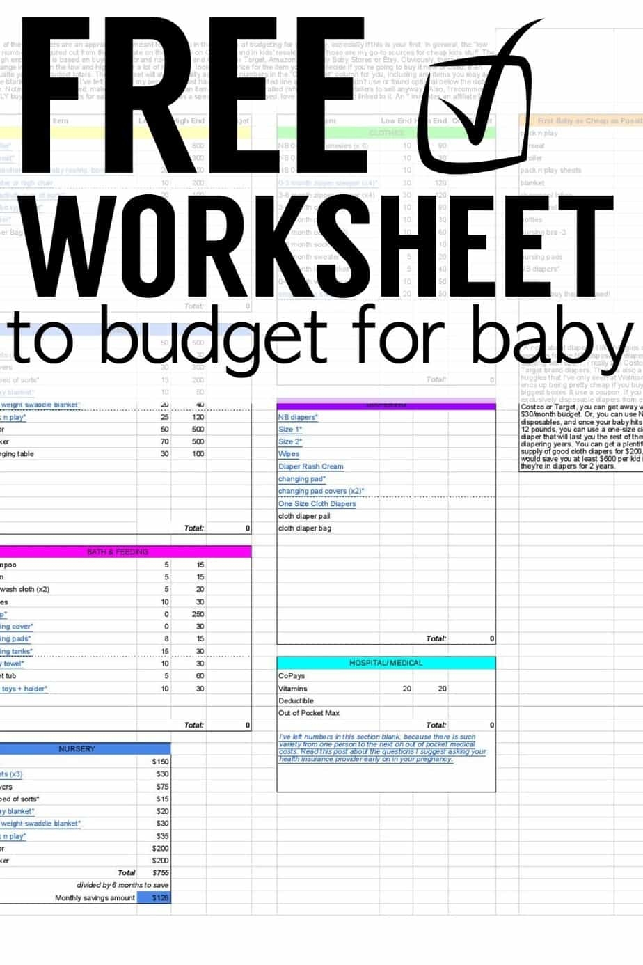 Baby Budget Template
