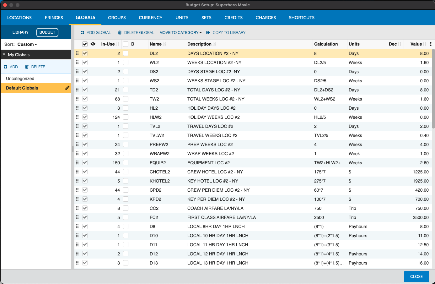 Globals Movie Magic Budgeting Manual