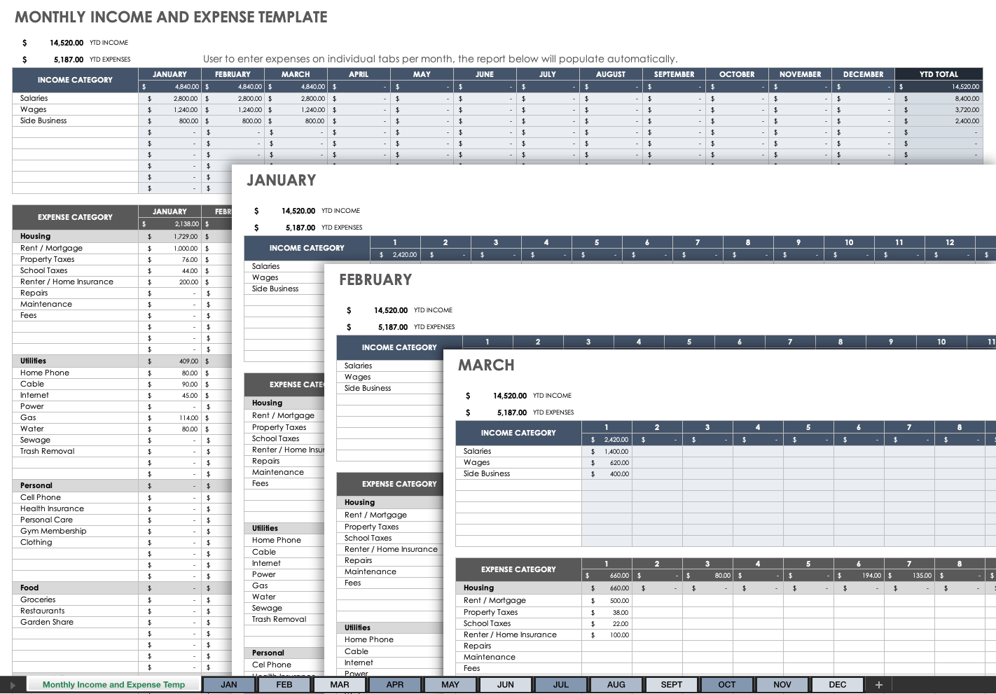 Google Sheets Monthly Budget Templates Smartsheet