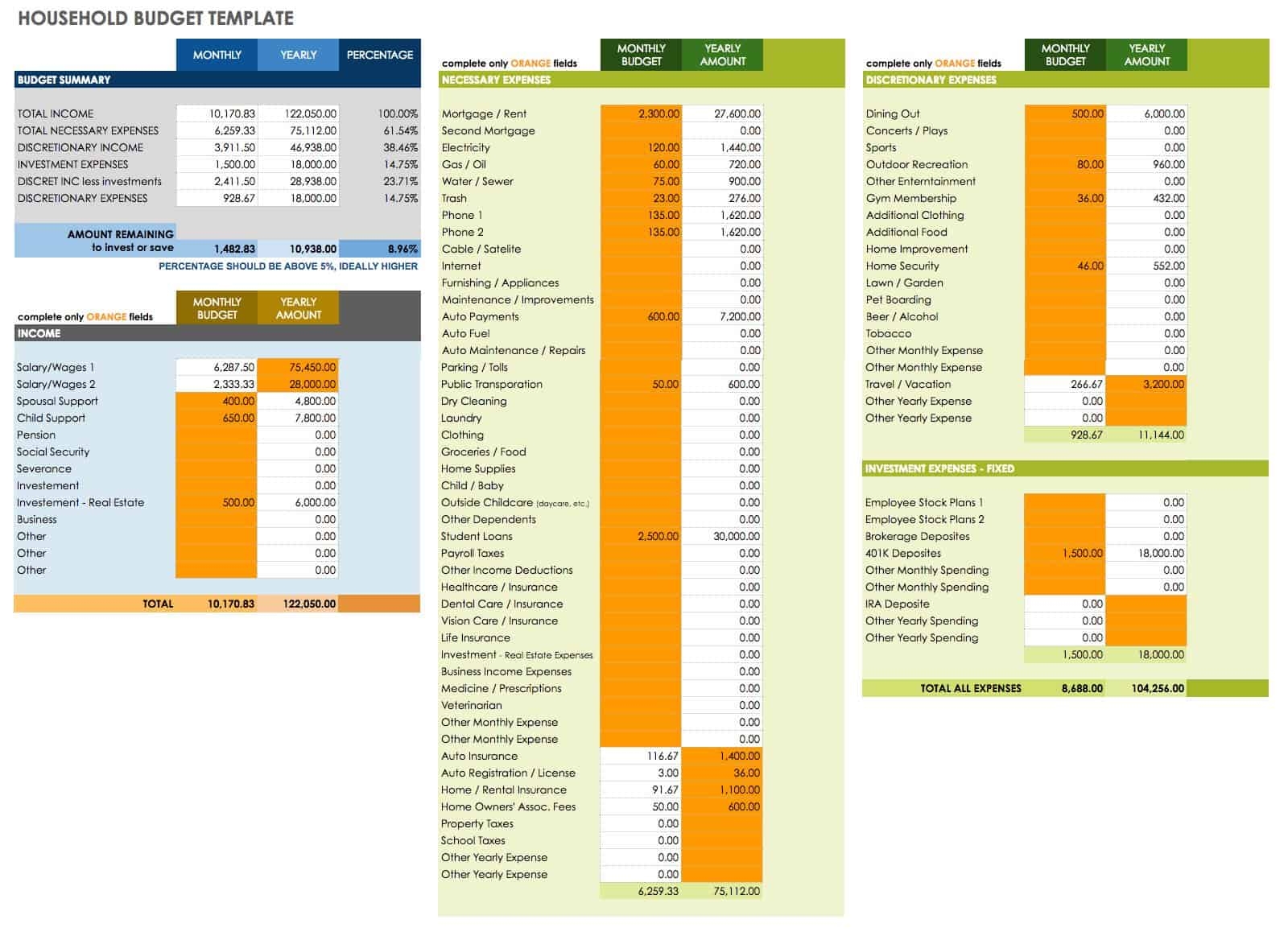 Google Sheets Monthly Budget Templates Smartsheet