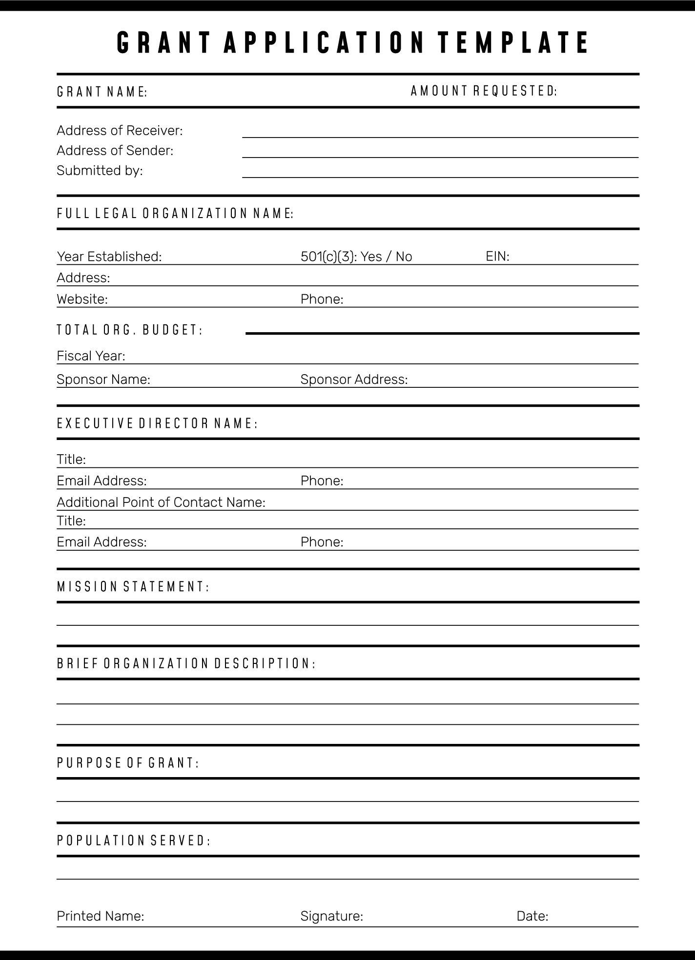 Budget Template For Grant Proposal