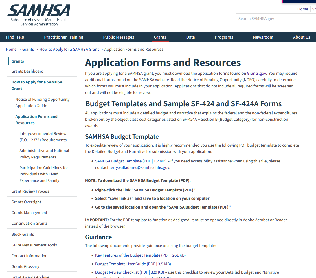 Samhsa Budget Template