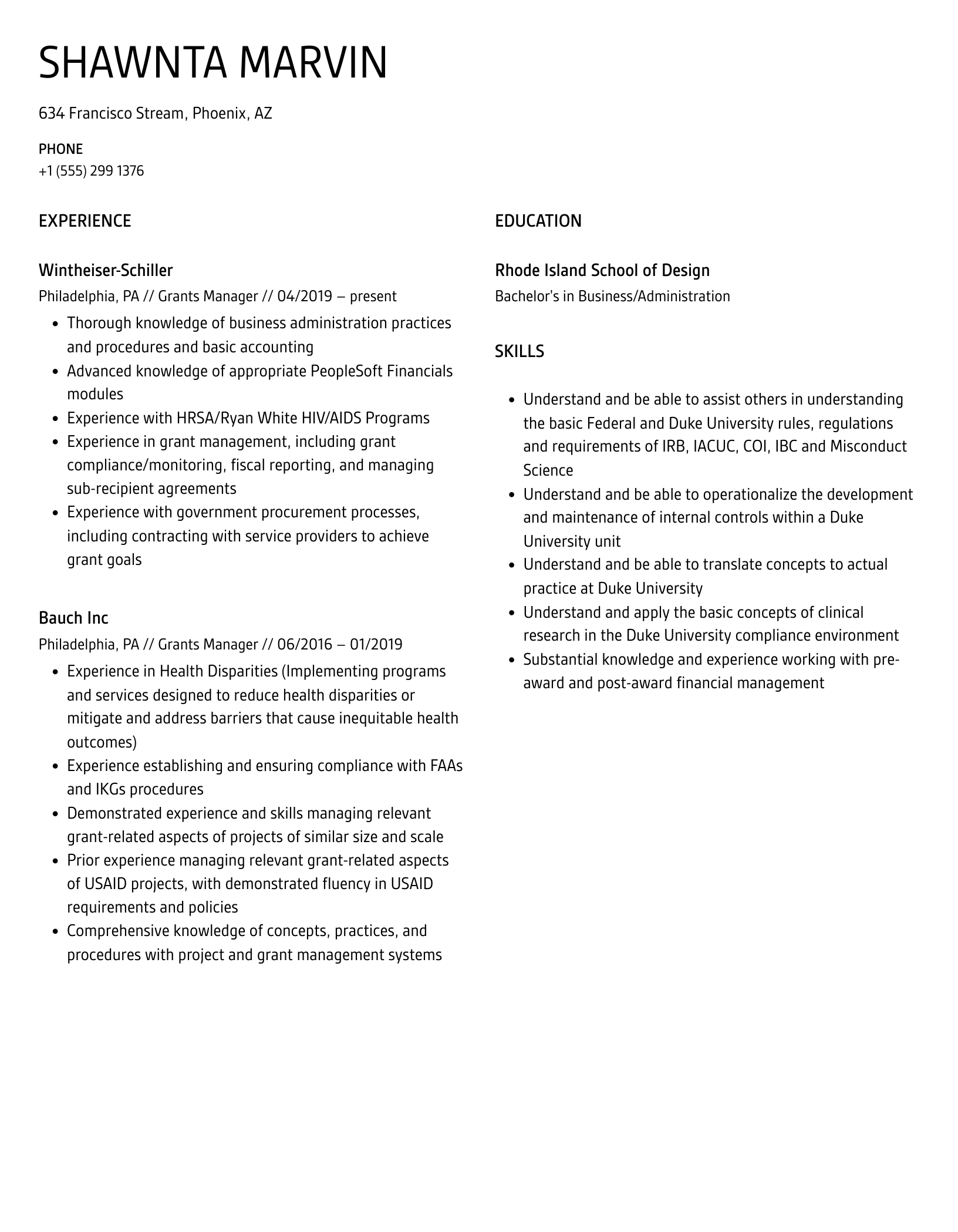 Grants Manager Resume Samples Velvet Jobs