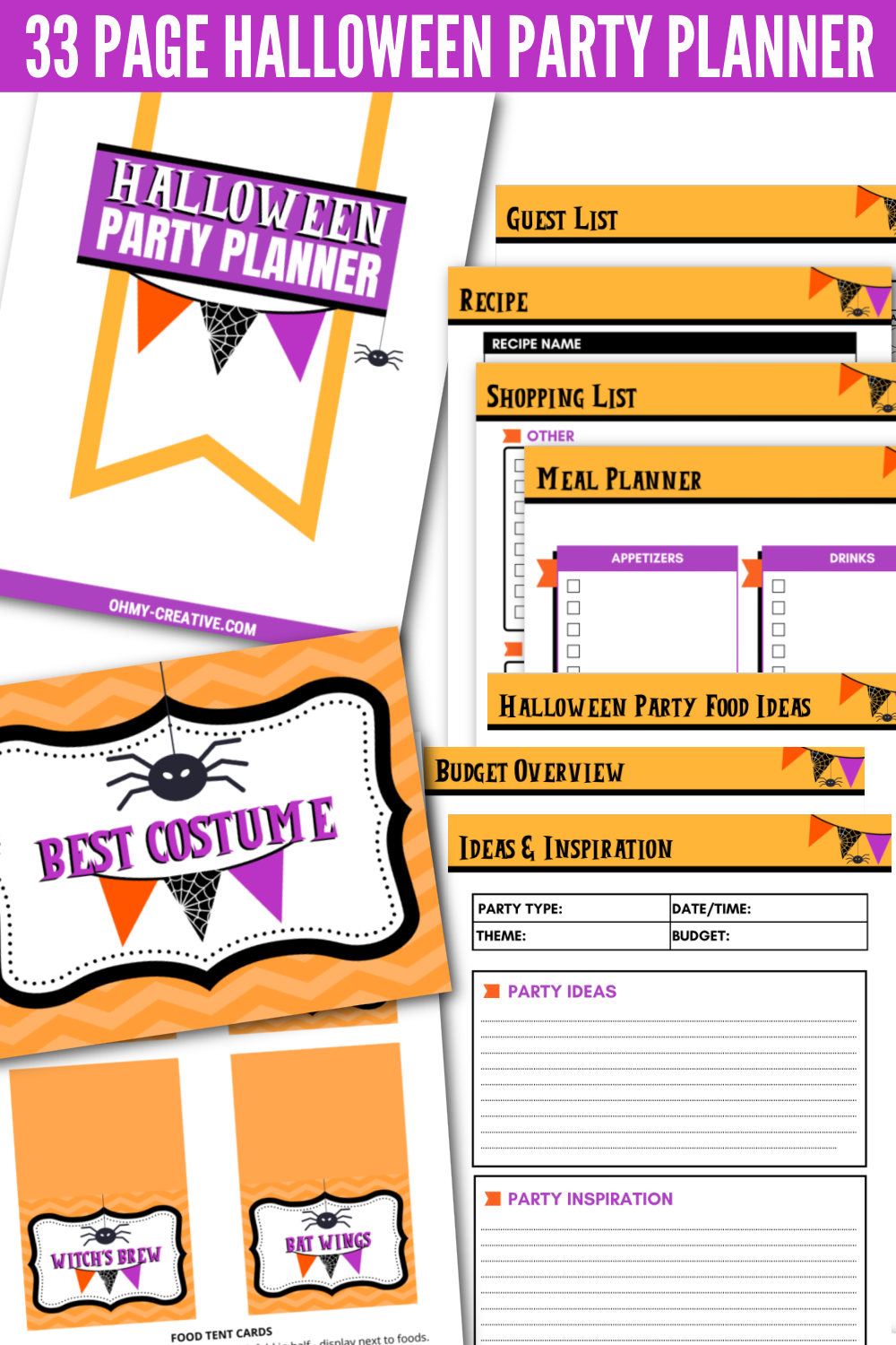 Halloween Party Planner Digital Download