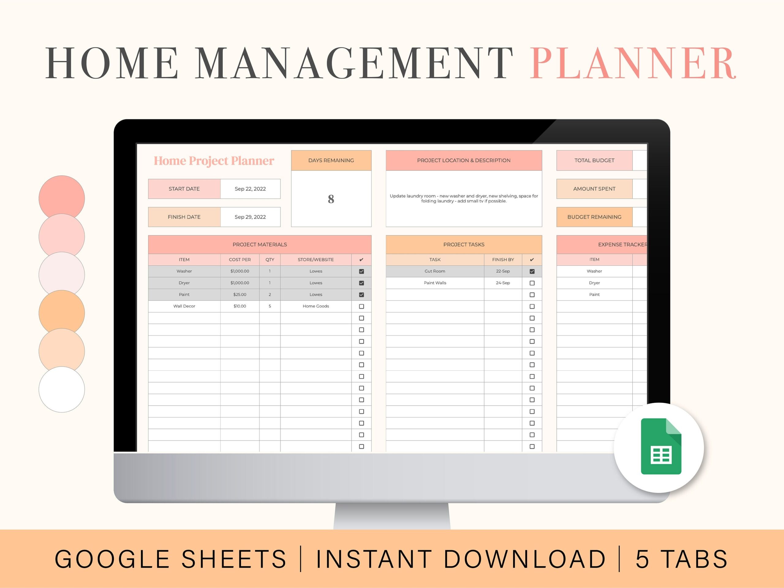 Home Maintenance Budget Template