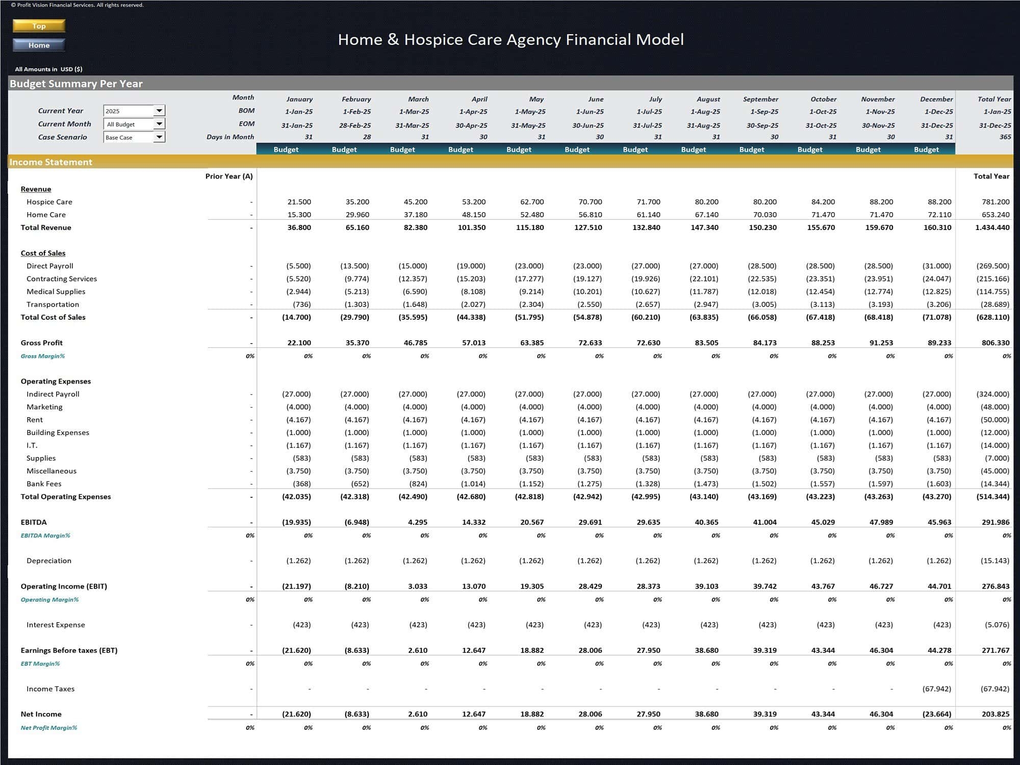 Hospice U0026 Home Care Agency 5 Year Financial Model EFinancialModels Hospice U0026 Home Care Agency 5 Year Financial Model EFinancialModels