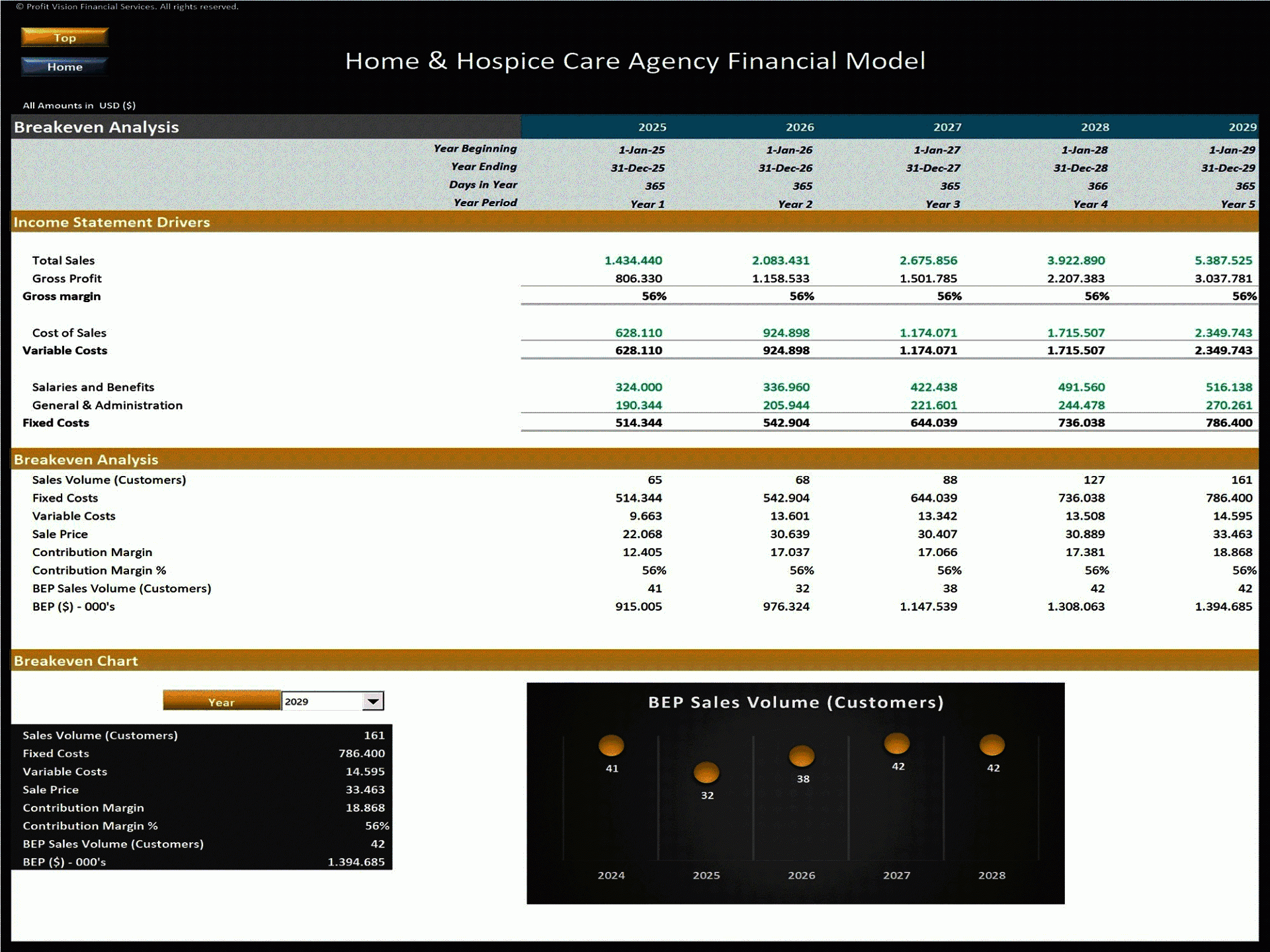 Hospice U0026 Home Care Agency 5 Year Financial Model Excel Hospice U0026 Home Care Agency 5 Year Financial Model Excel