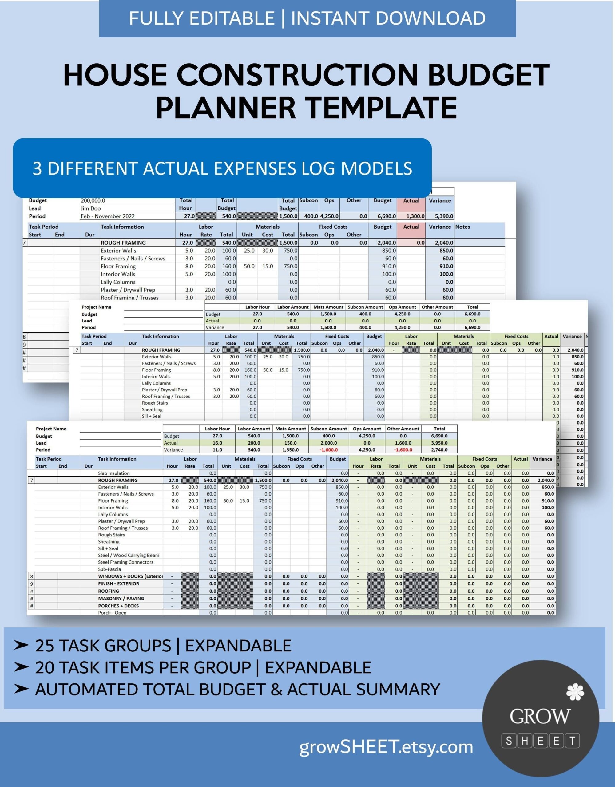 House Construction Budget Template New House Remodeling Cost 