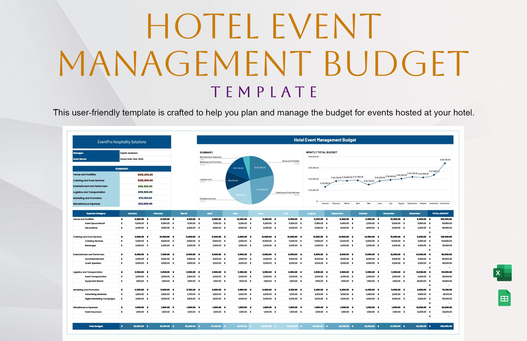 Housekeeping Budget Template In Excel Google Sheets Download 