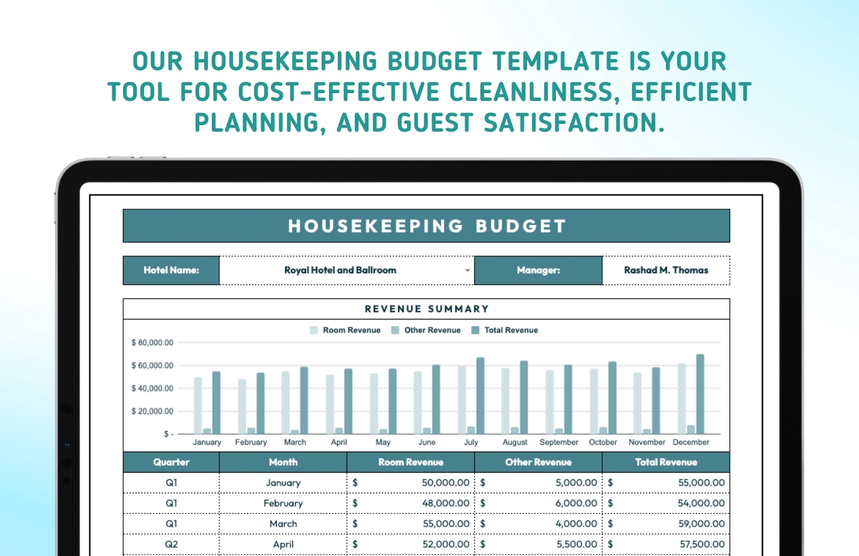 Housekeeping Budget Template In Excel Google Sheets Download 