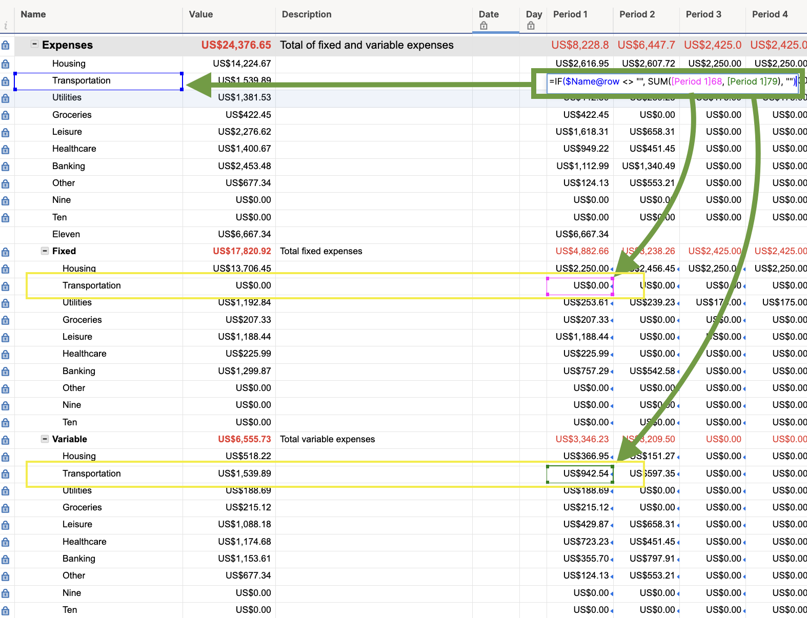 Numbers Budget Template Add Category