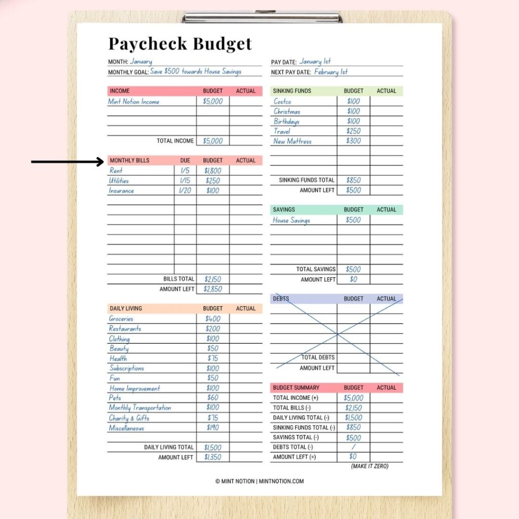 How To Create A Budget For Beginners Mint Notion