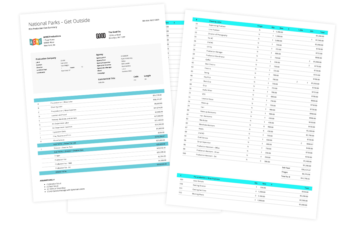 How To Create A Commercial Film Budget