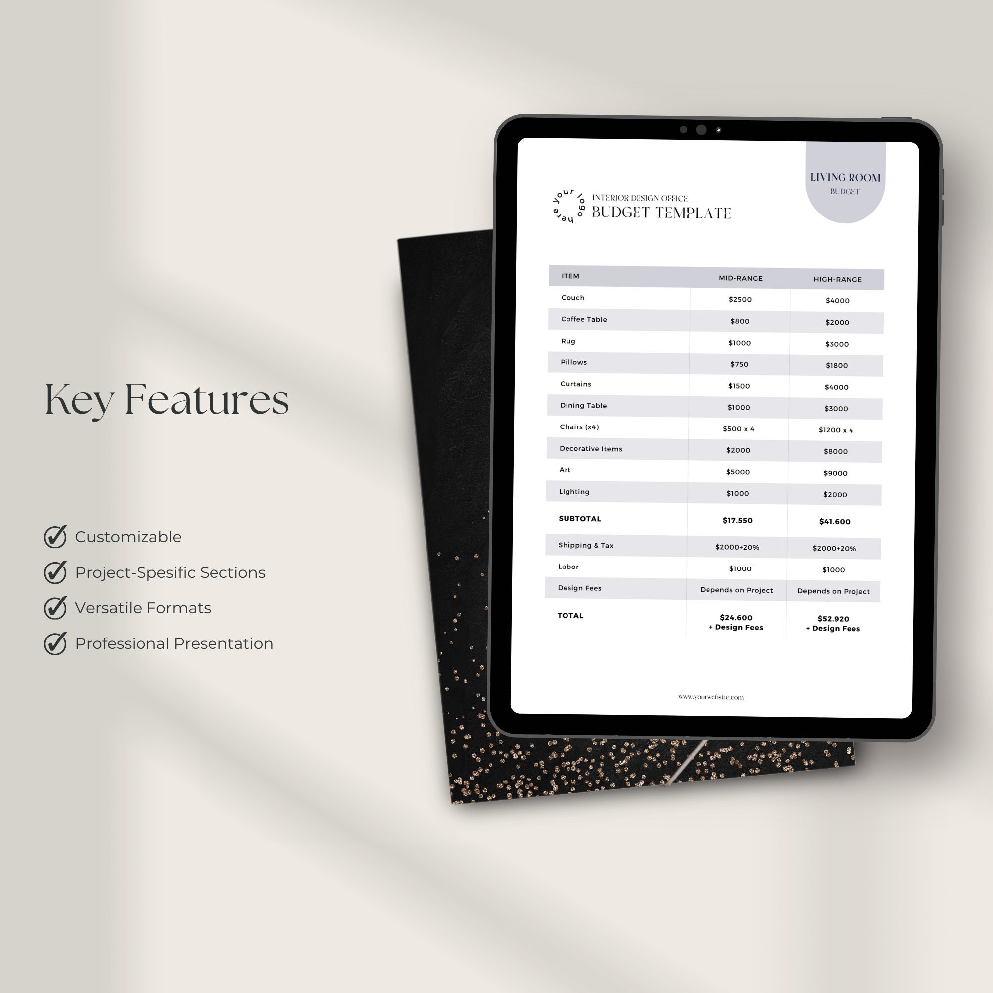 Free Interior Design Budget Template