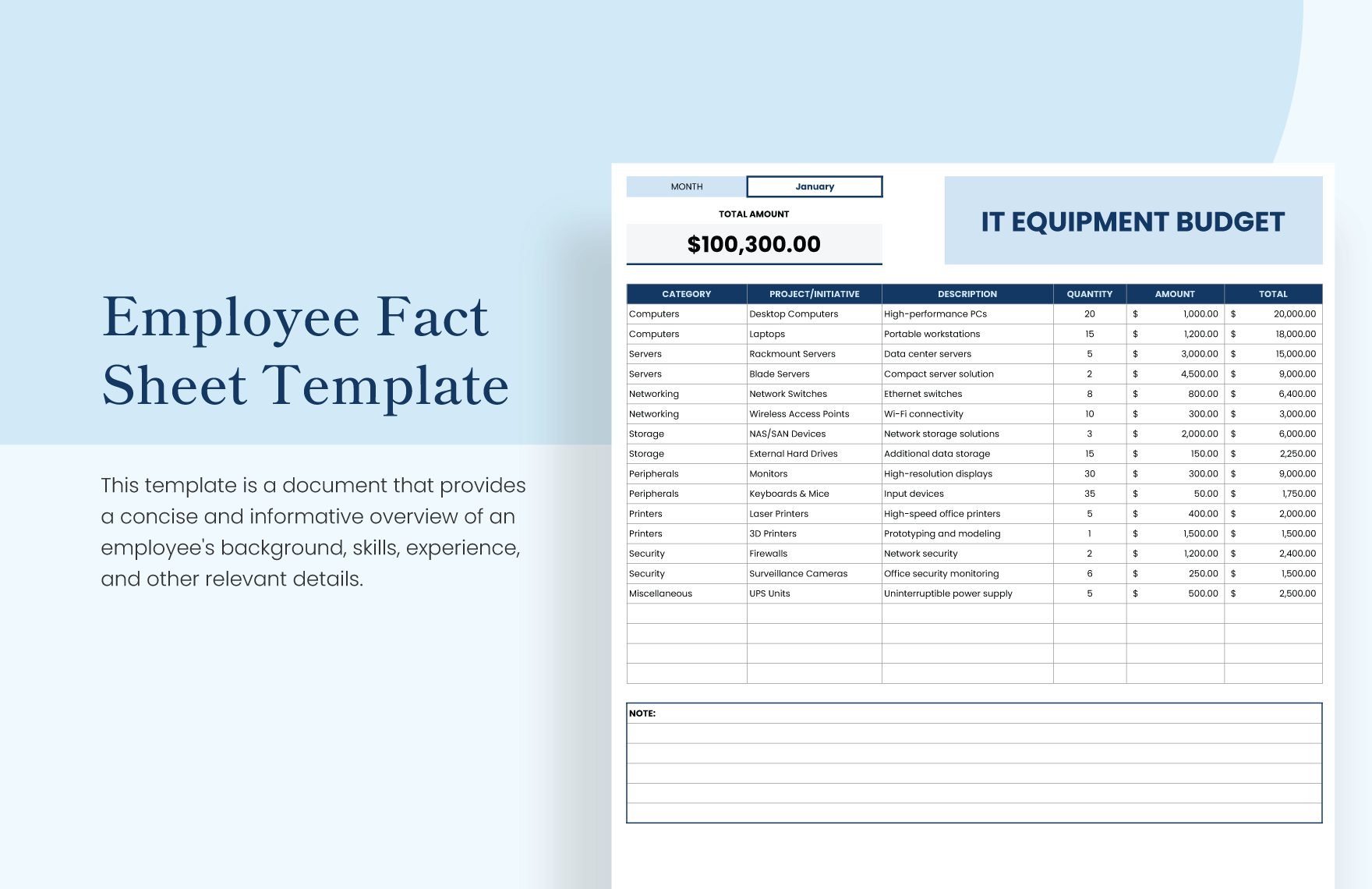 IT Equipment Budget Template In Excel Google Sheets Download 