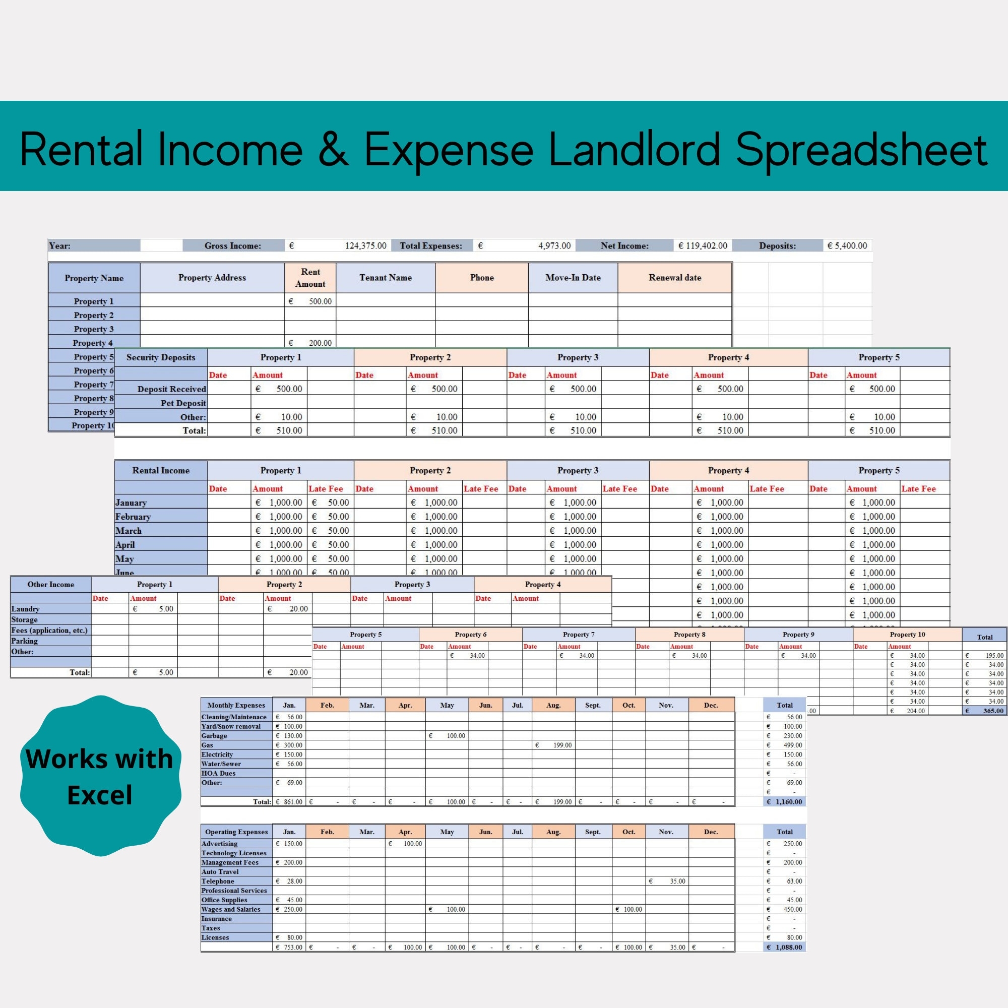 Landlord Budget Template