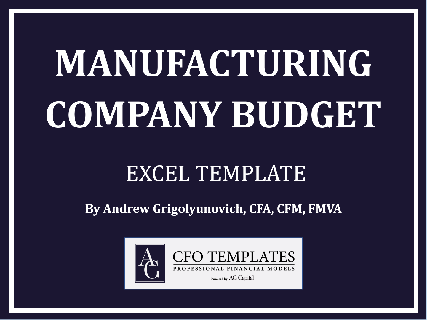 Budget Template For Manufacturing Company