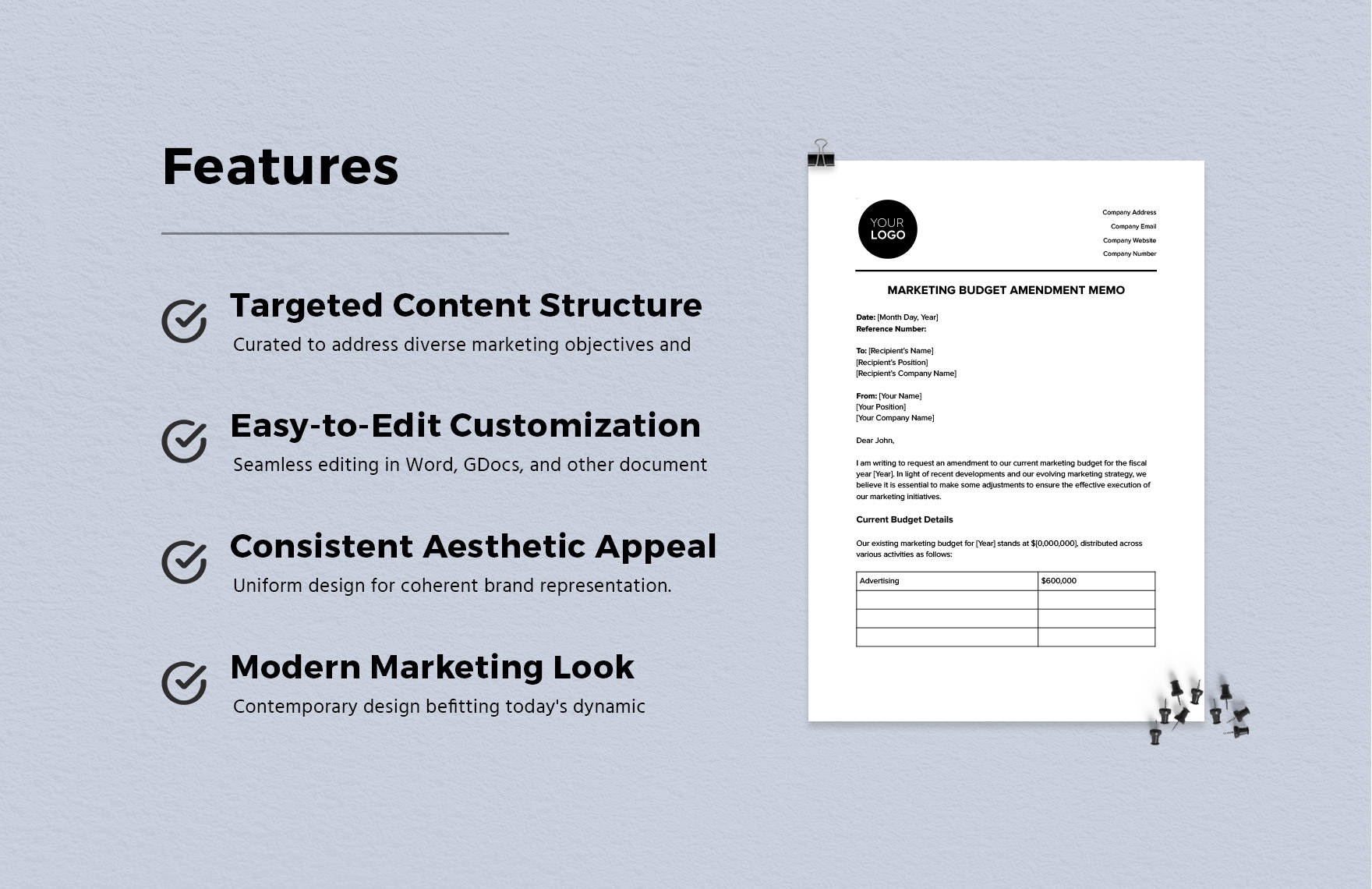 Marketing Budget Amendment Memo Template In Word PDF Google Docs 