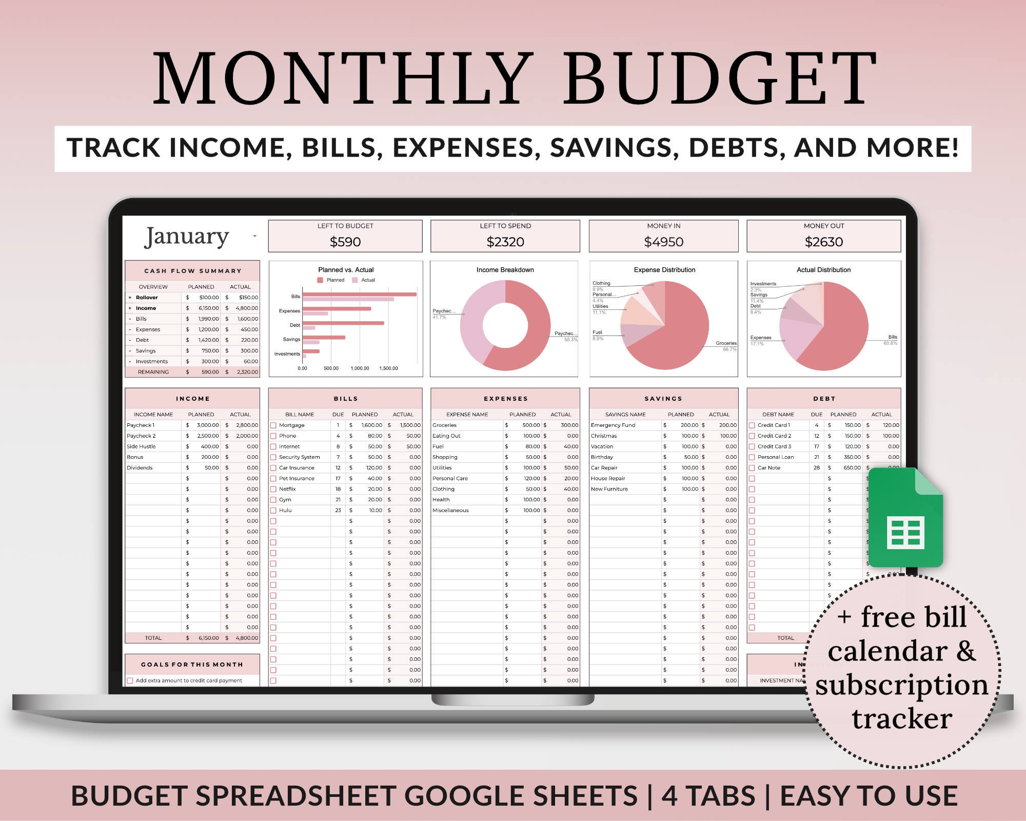 Monthly Budget Spreadsheet Budget Google Sheets Template Personal Finance Dashboard Digital Budget Planner Expense Tracker Etsy Ireland