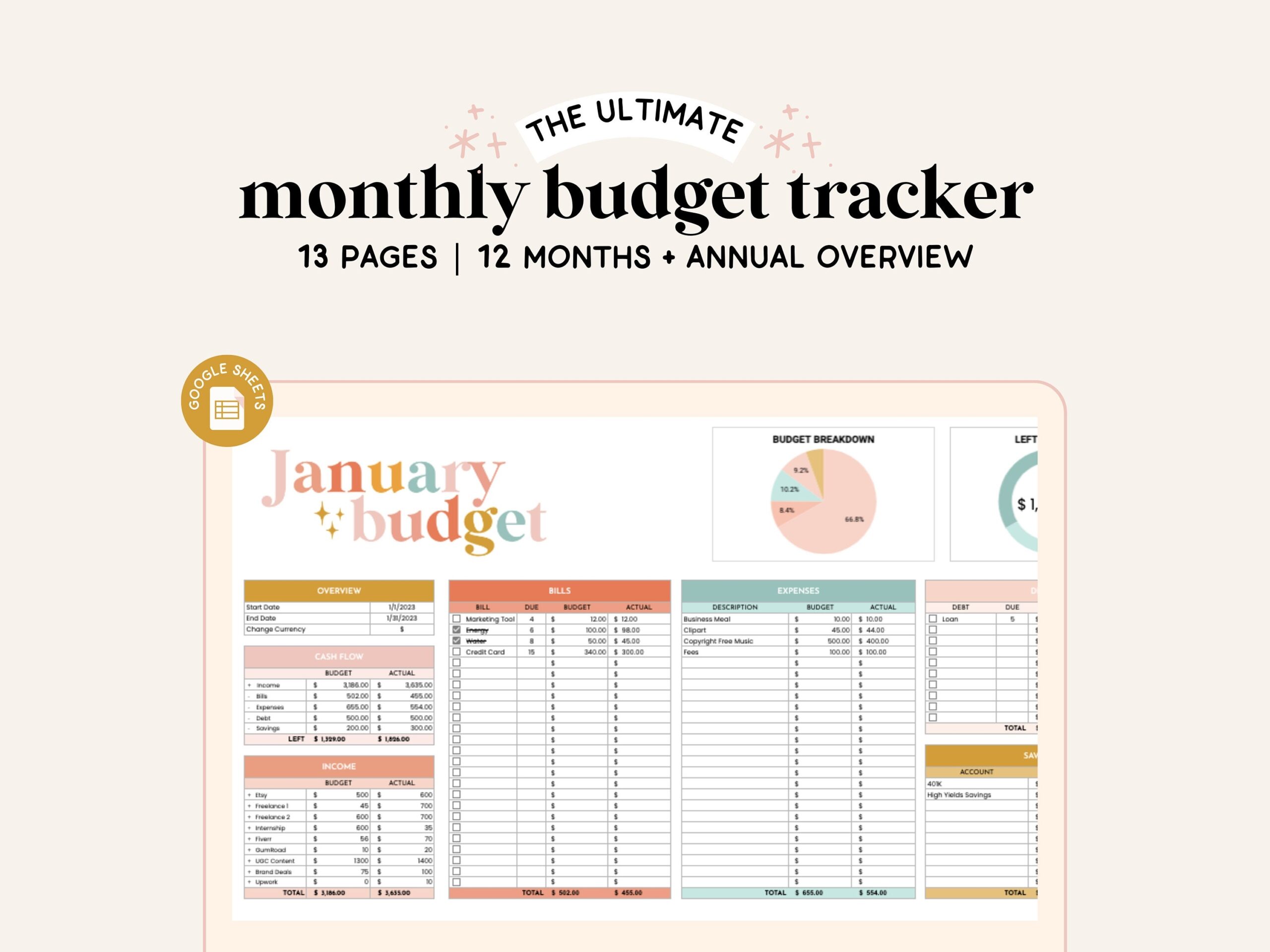 Internship Budget Template