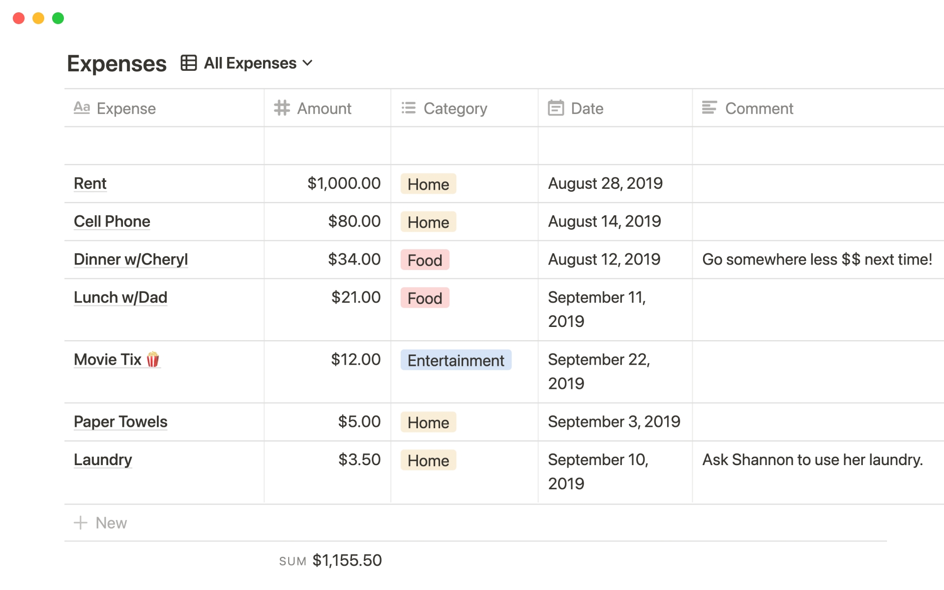 Budget Tracker Notion Template