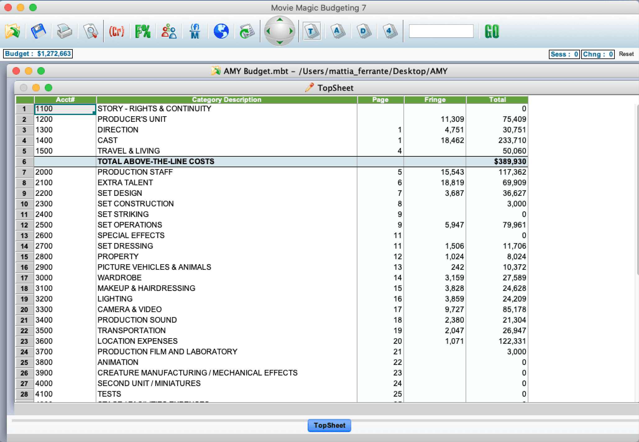 Movie Magic Budget Template Free Download