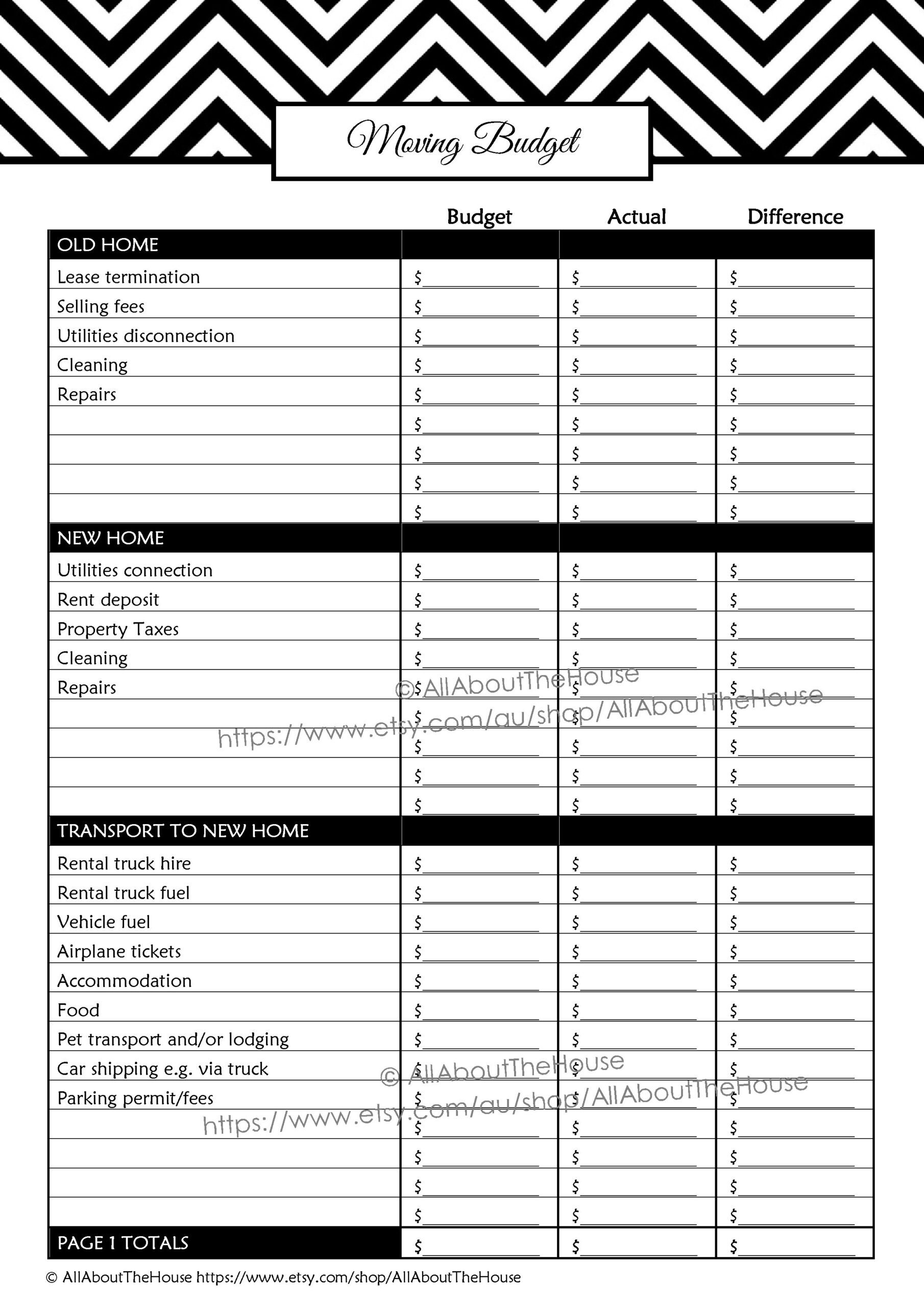 Moving Planner Editable AllAboutTheHouse Printables
