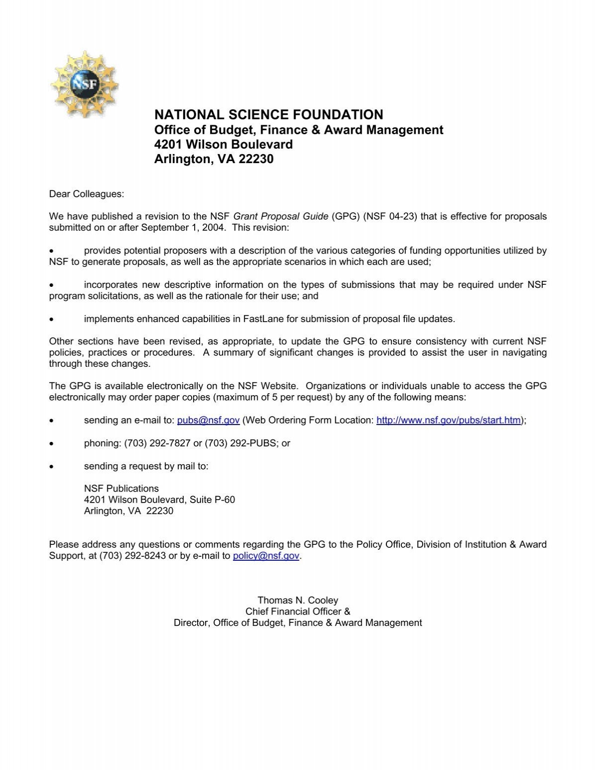 NSF Grant Proposal Guide