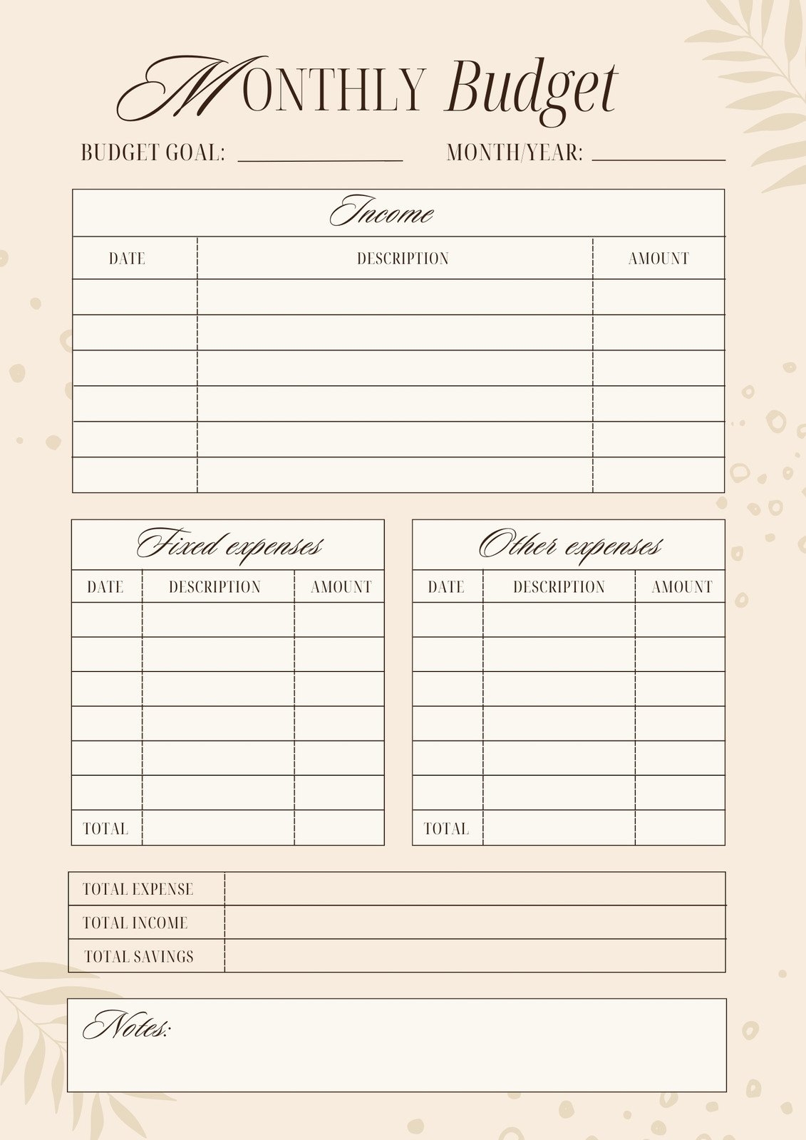 Etsy Budget Template Etsy Budget Template