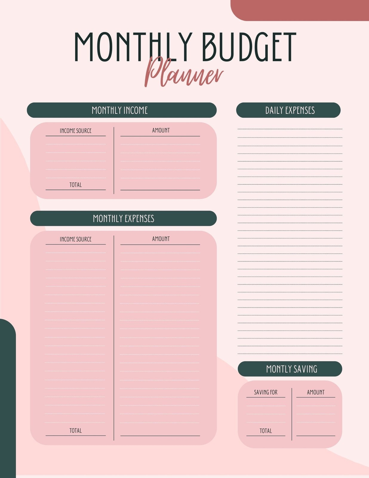 Canva Budget Template