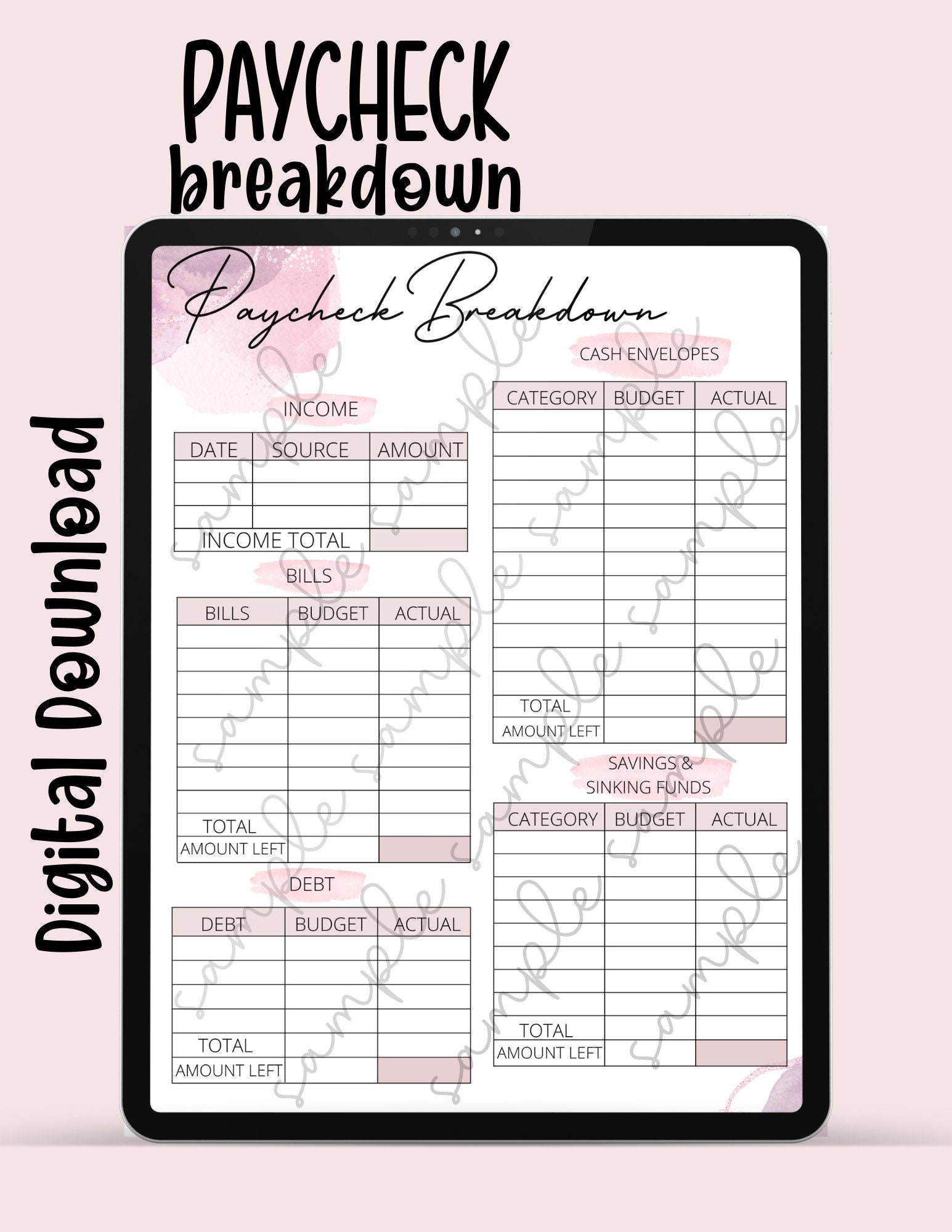 Paycheck Breakdown Paycheck Budget Breakdown Digital Download Printable Budgeting Essentials Paycheck Breakdown Paycheck Budget Breakdown Digital Download Printable Budgeting Essentials