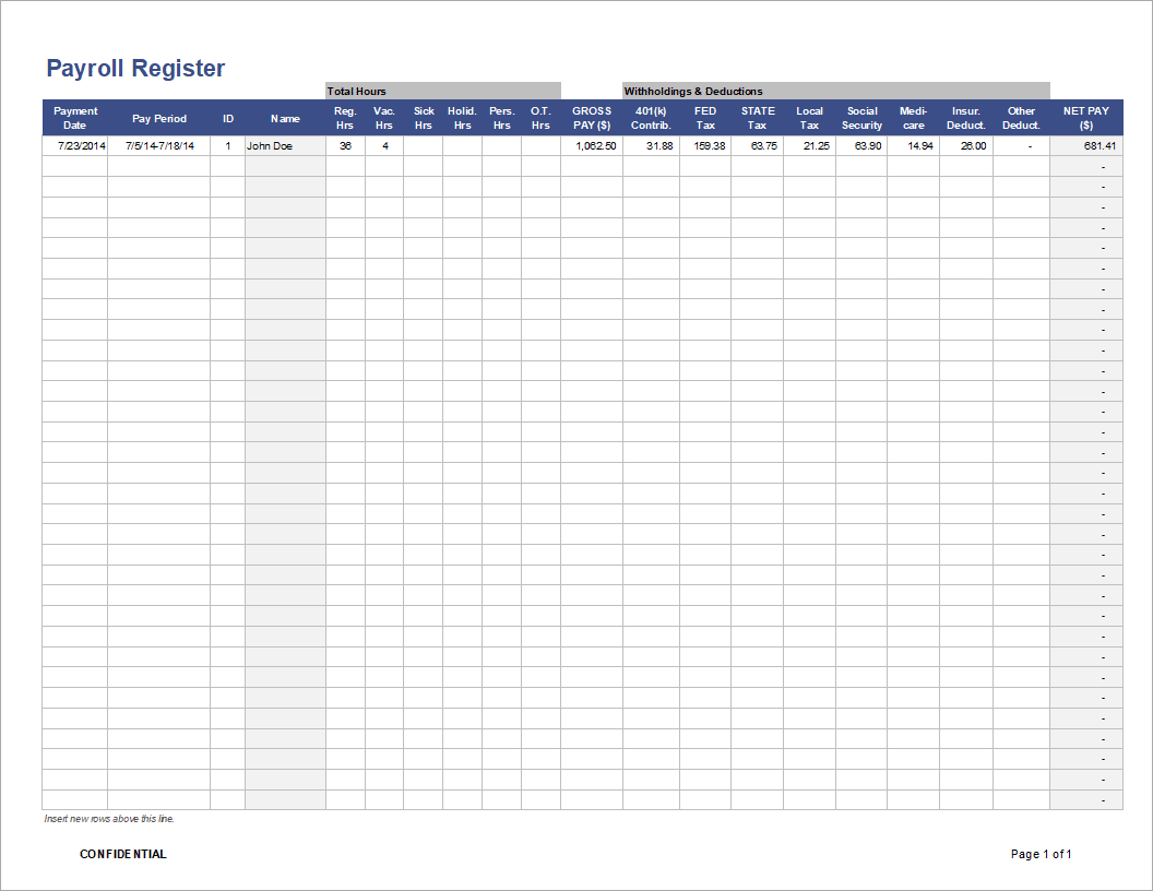 Free Payroll Budget Template Free Payroll Budget Template