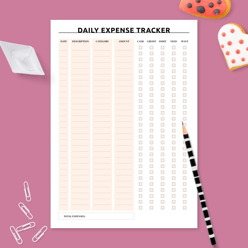 Personal Daily Budget Template