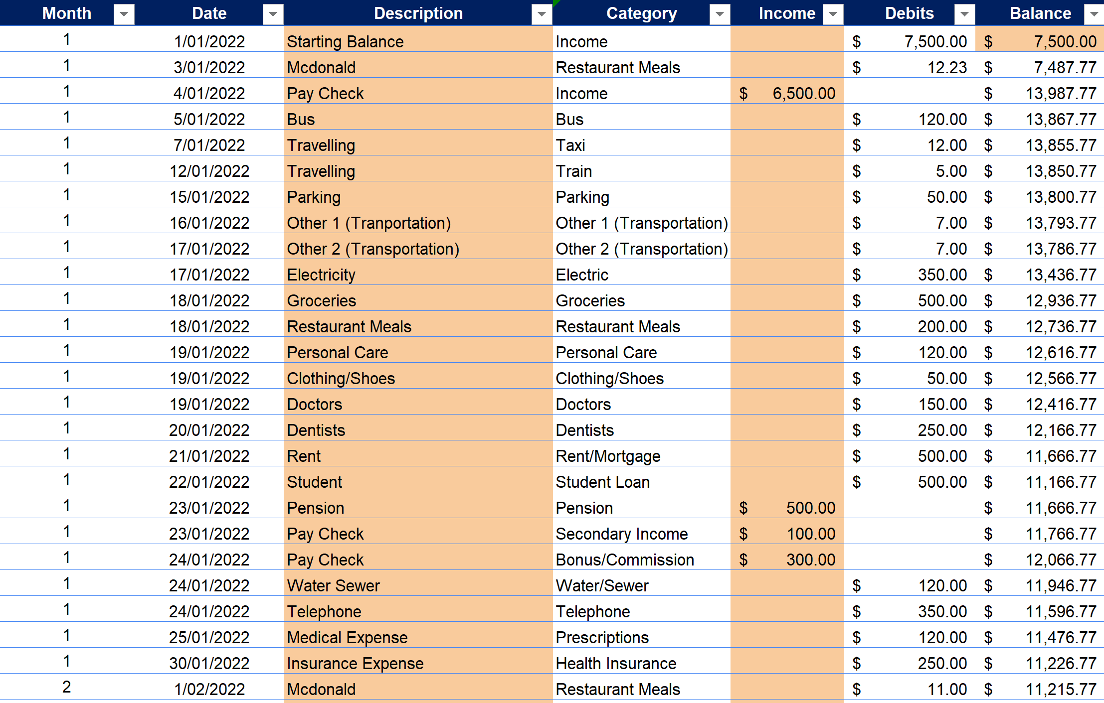 Personal Finance Budget Tracker Excel Template Oak Business Consultant