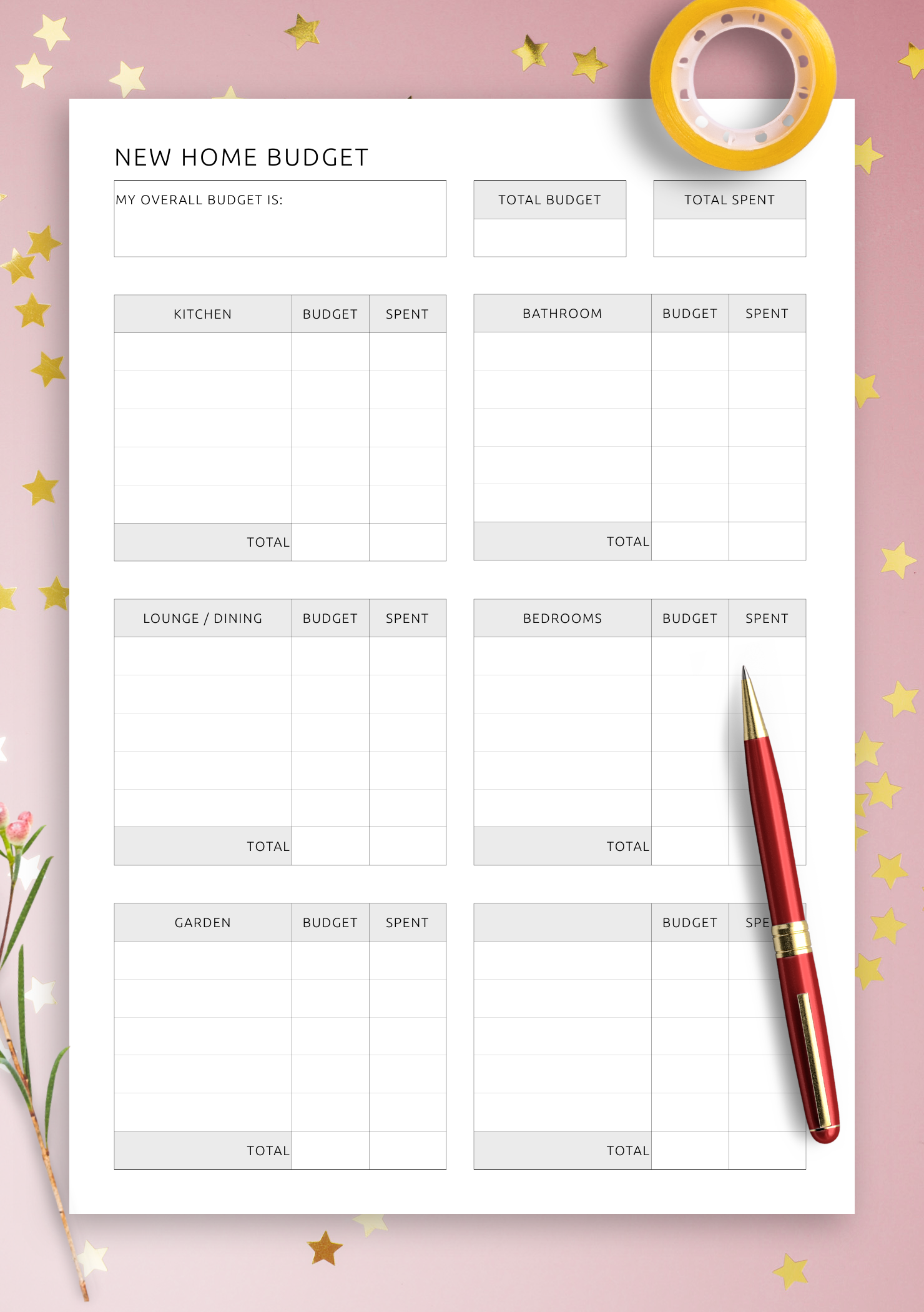 Home Buying Budget Template