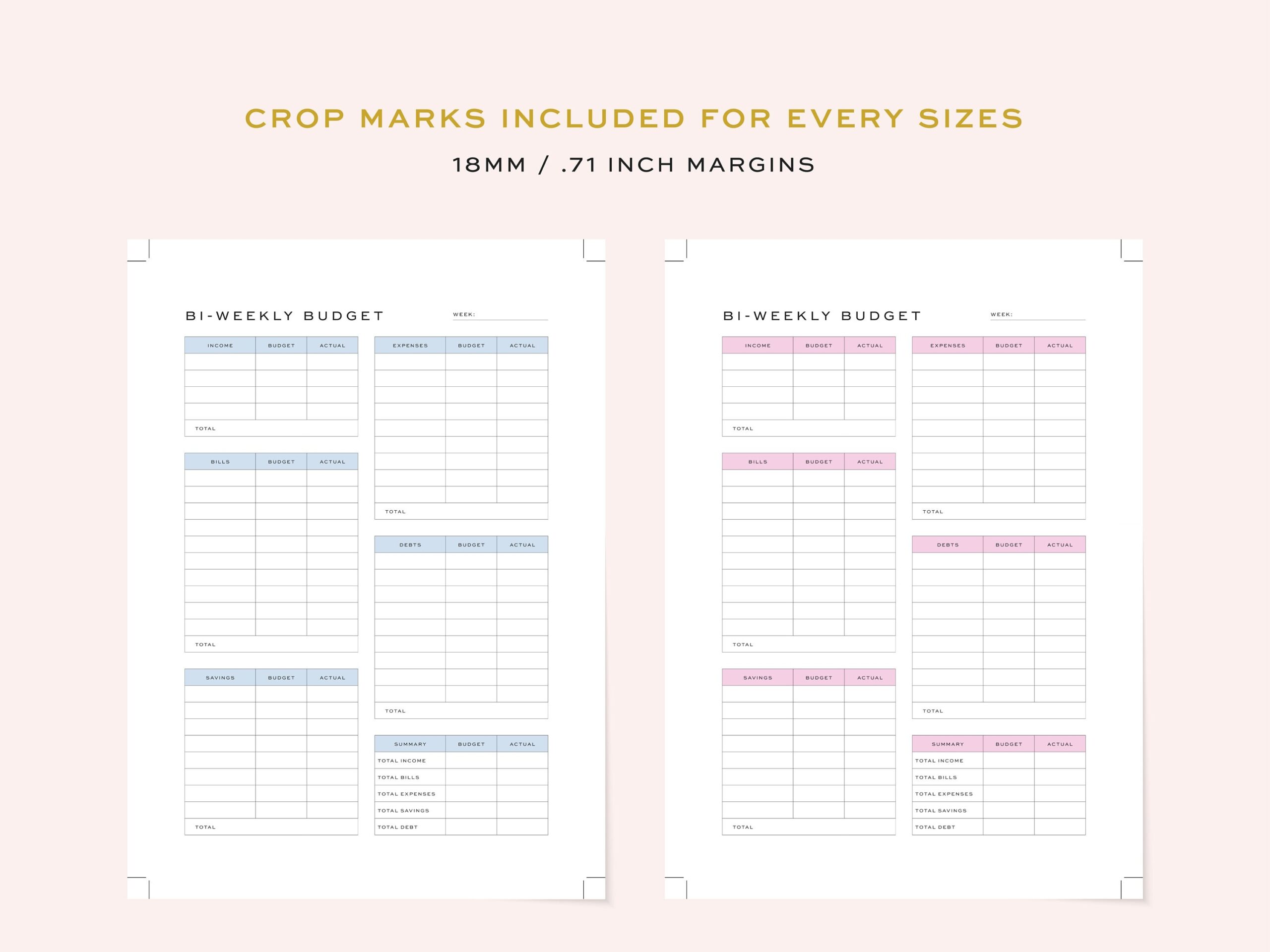 Crop Budget Template