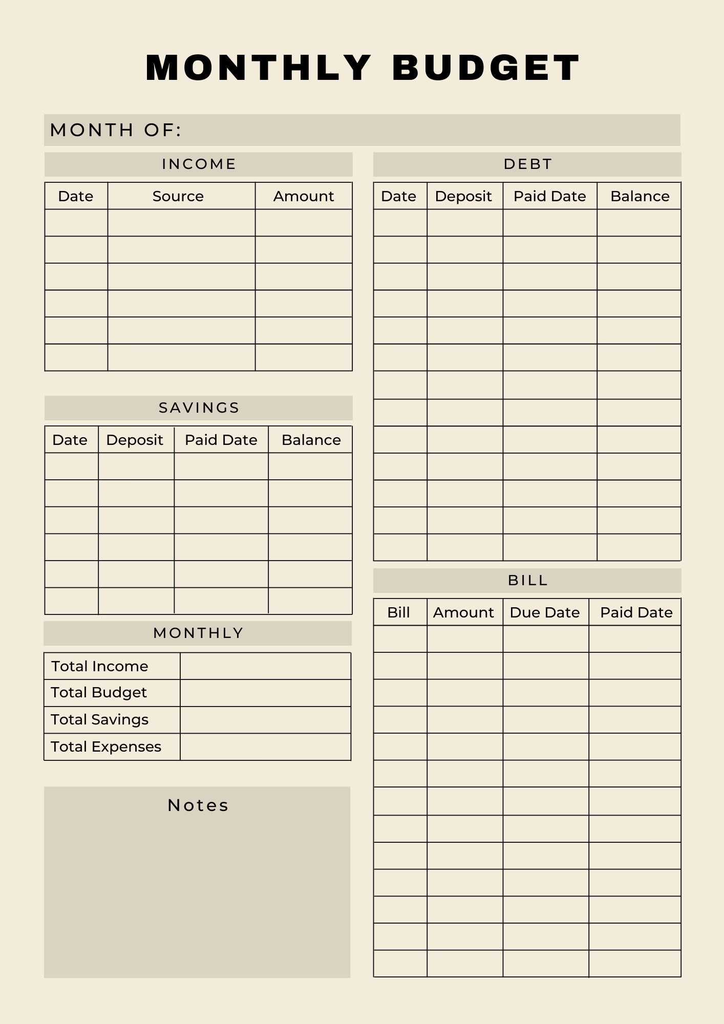 Printable Brown Monthly Budget Planner Monthly Income U0026 Expense Recorder Monthly Budget Printable PDF A4 Instant Download Printable Brown Monthly Budget Planner Monthly Income U0026 Expense Recorder Monthly Budget Printable PDF A4 Instant Download