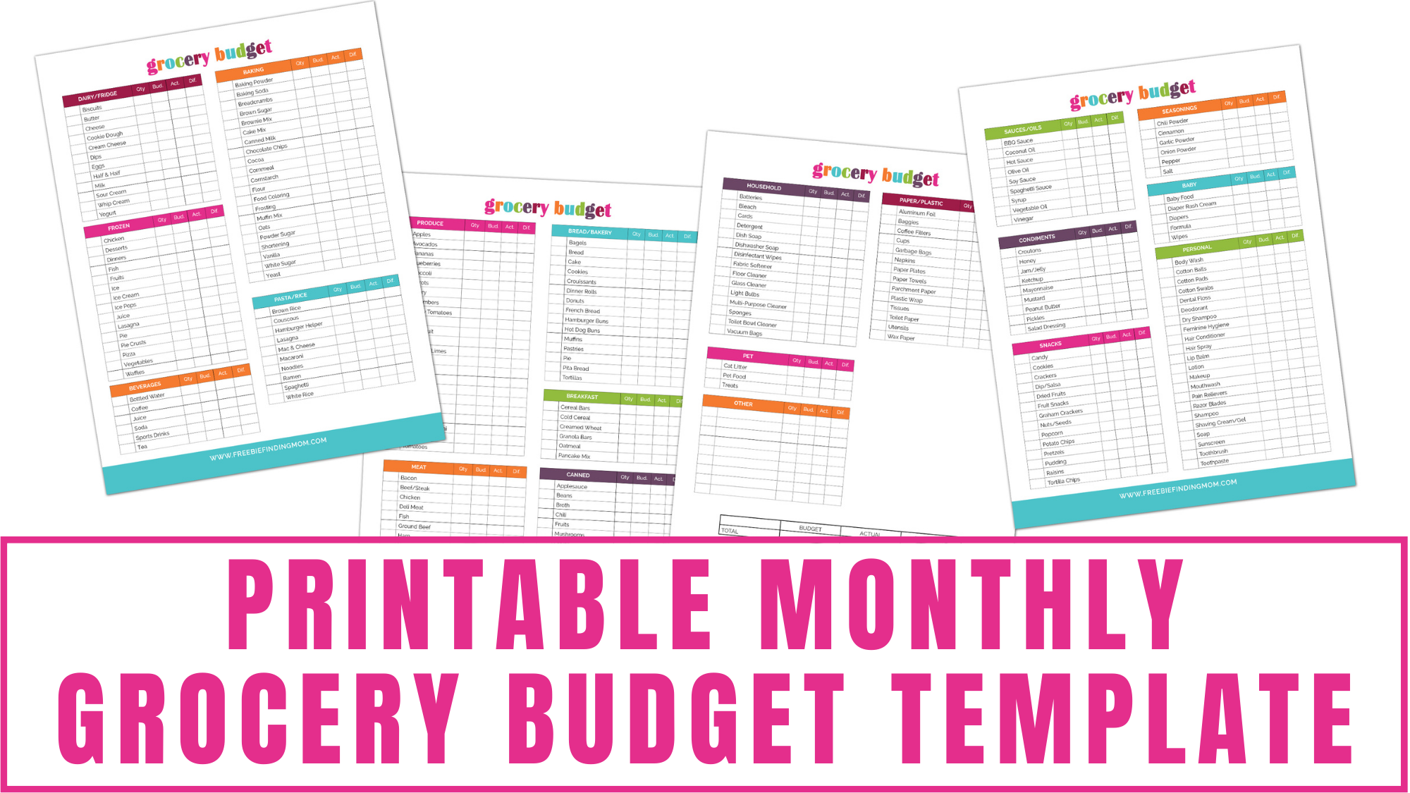 Monthly Grocery Budget Template