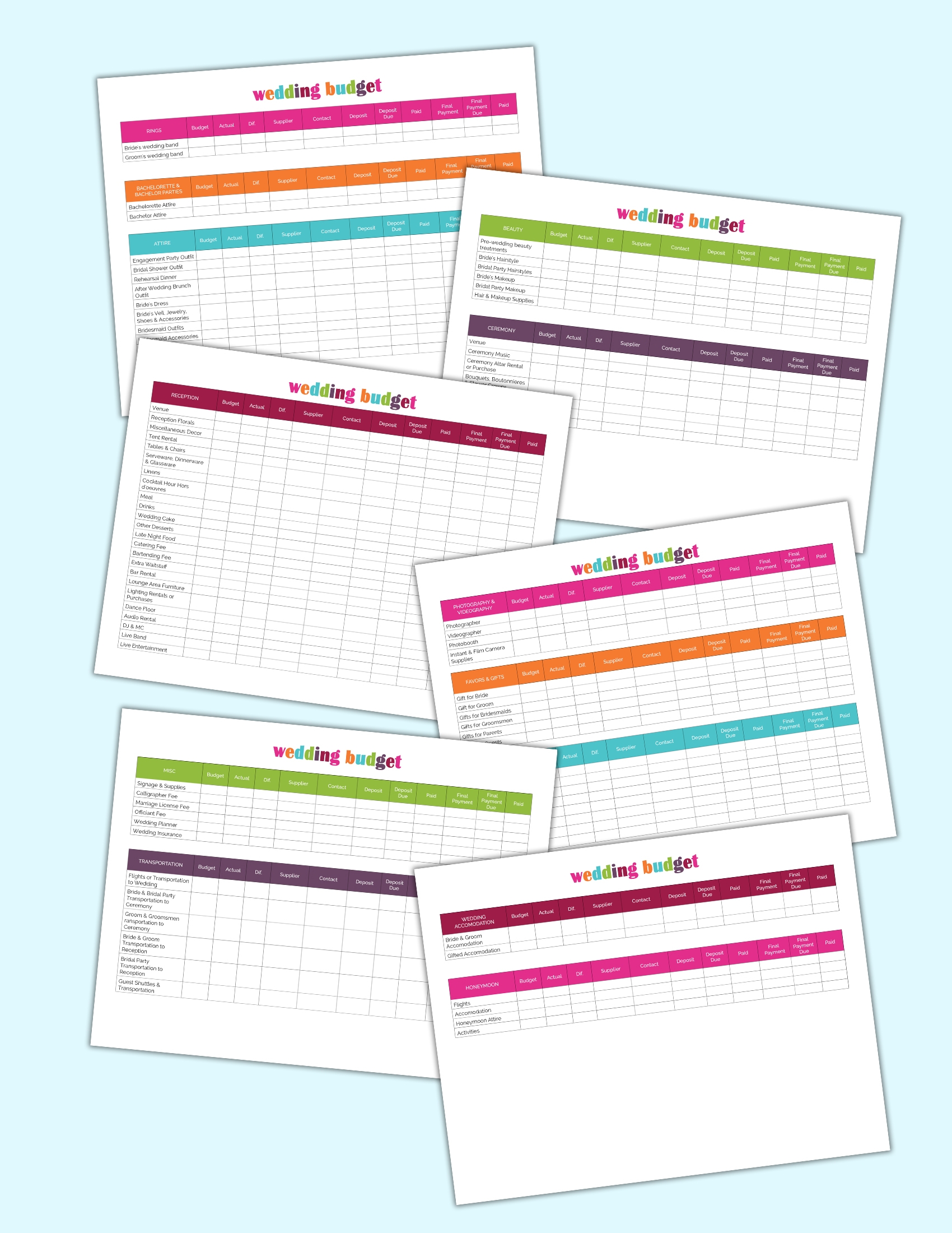 Honeymoon Budget Template Honeymoon Budget Template