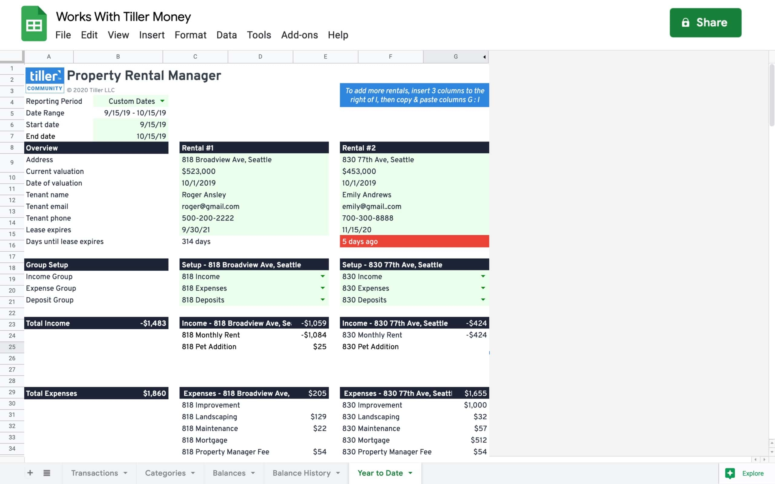 Property Management Budget Template