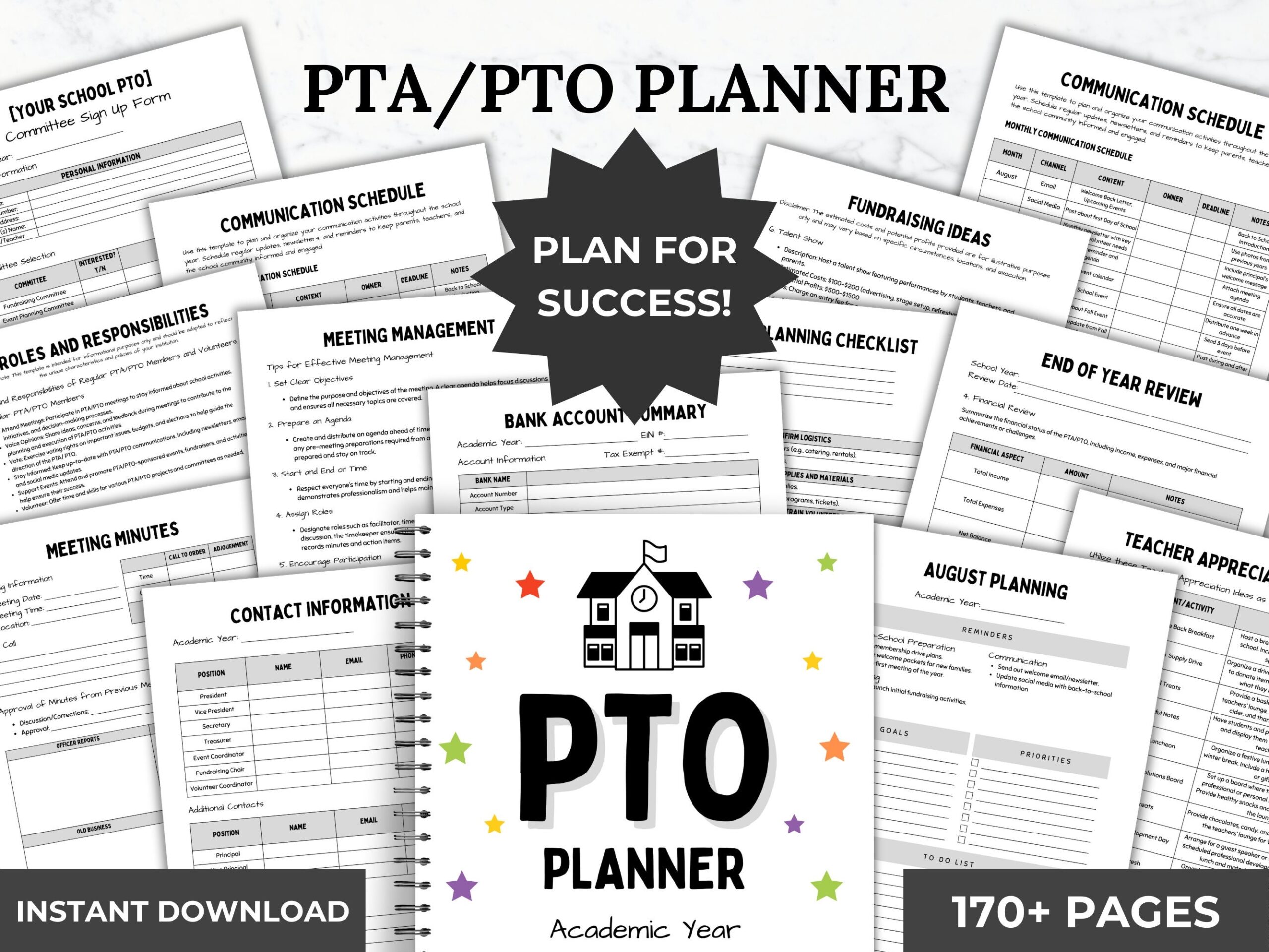 Pta Budget Template Etsy