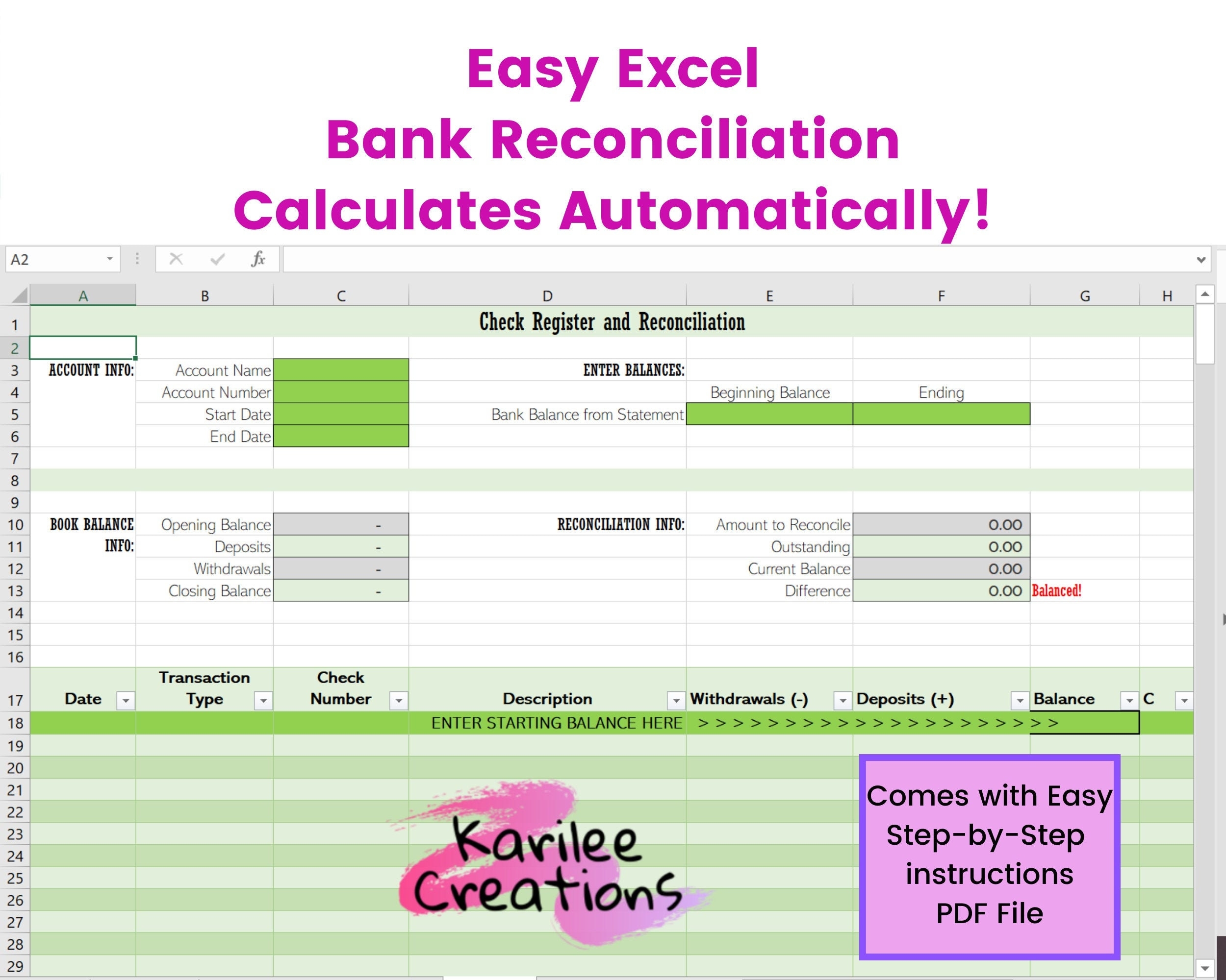 Budget Reconciliation Template