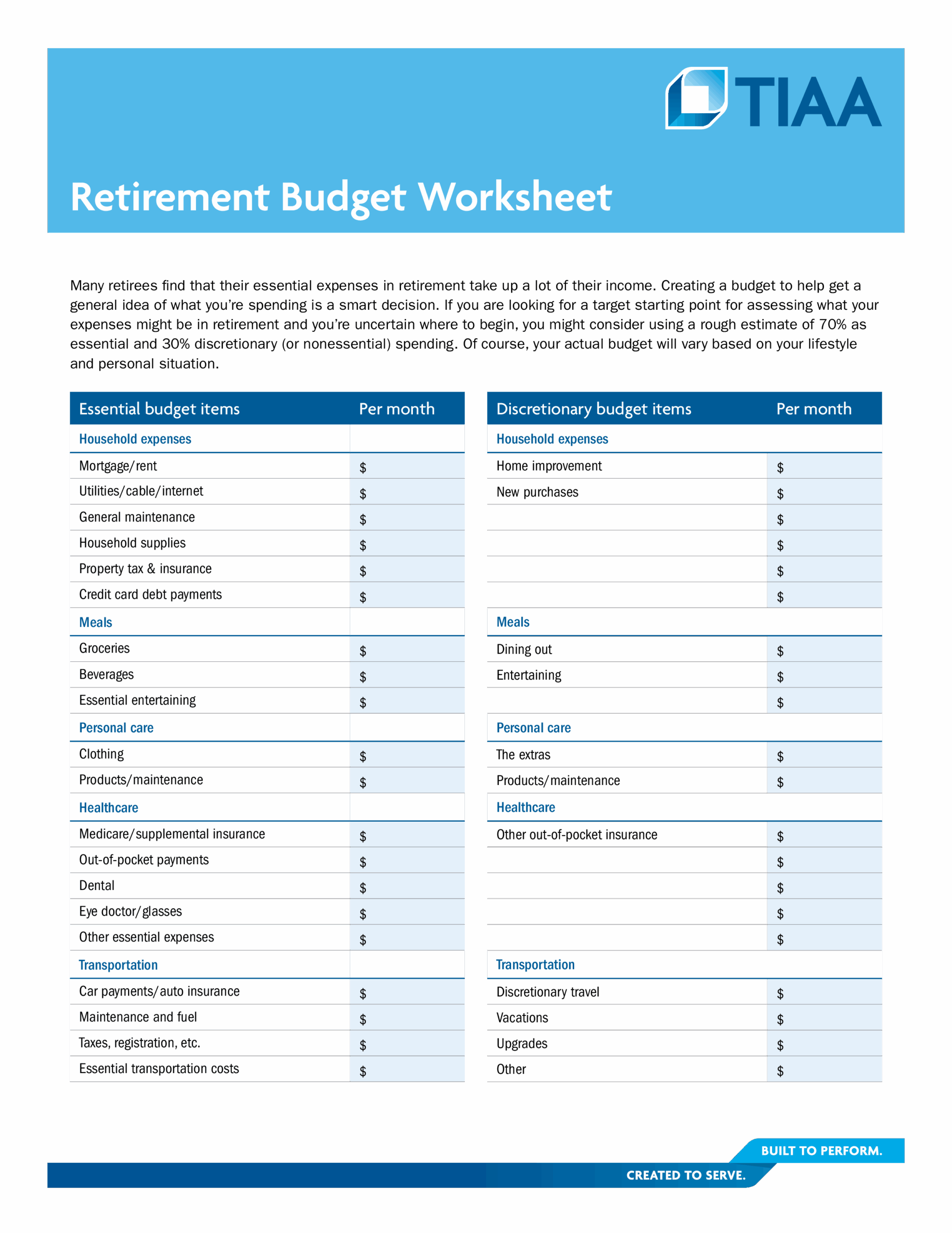 Retirement Budget Worksheet Templates At Allbusinesstemplates Retirement Budget Worksheet Templates At Allbusinesstemplates