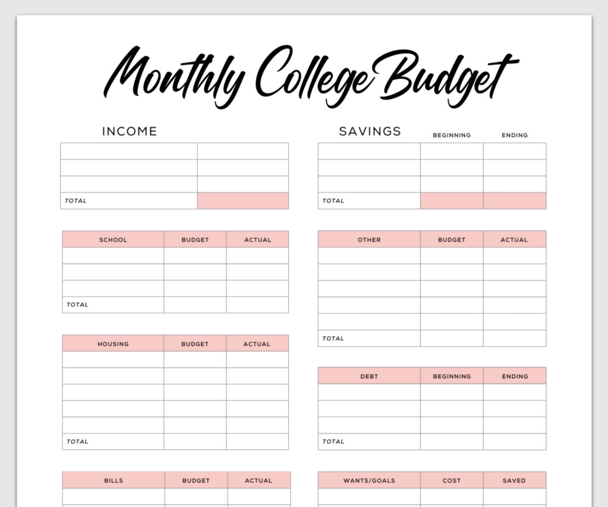 Simple Budget Template For College Students Free PDF Simple Budget Template For College Students Free PDF