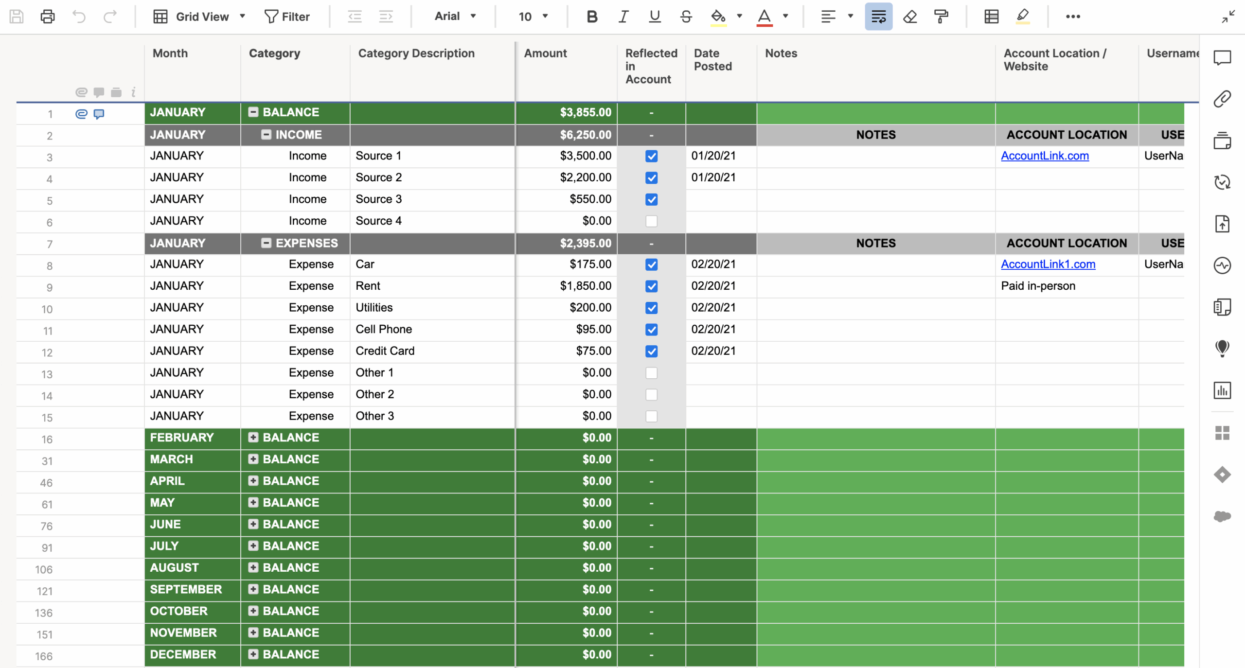 Simple Budget Template Smartsheet