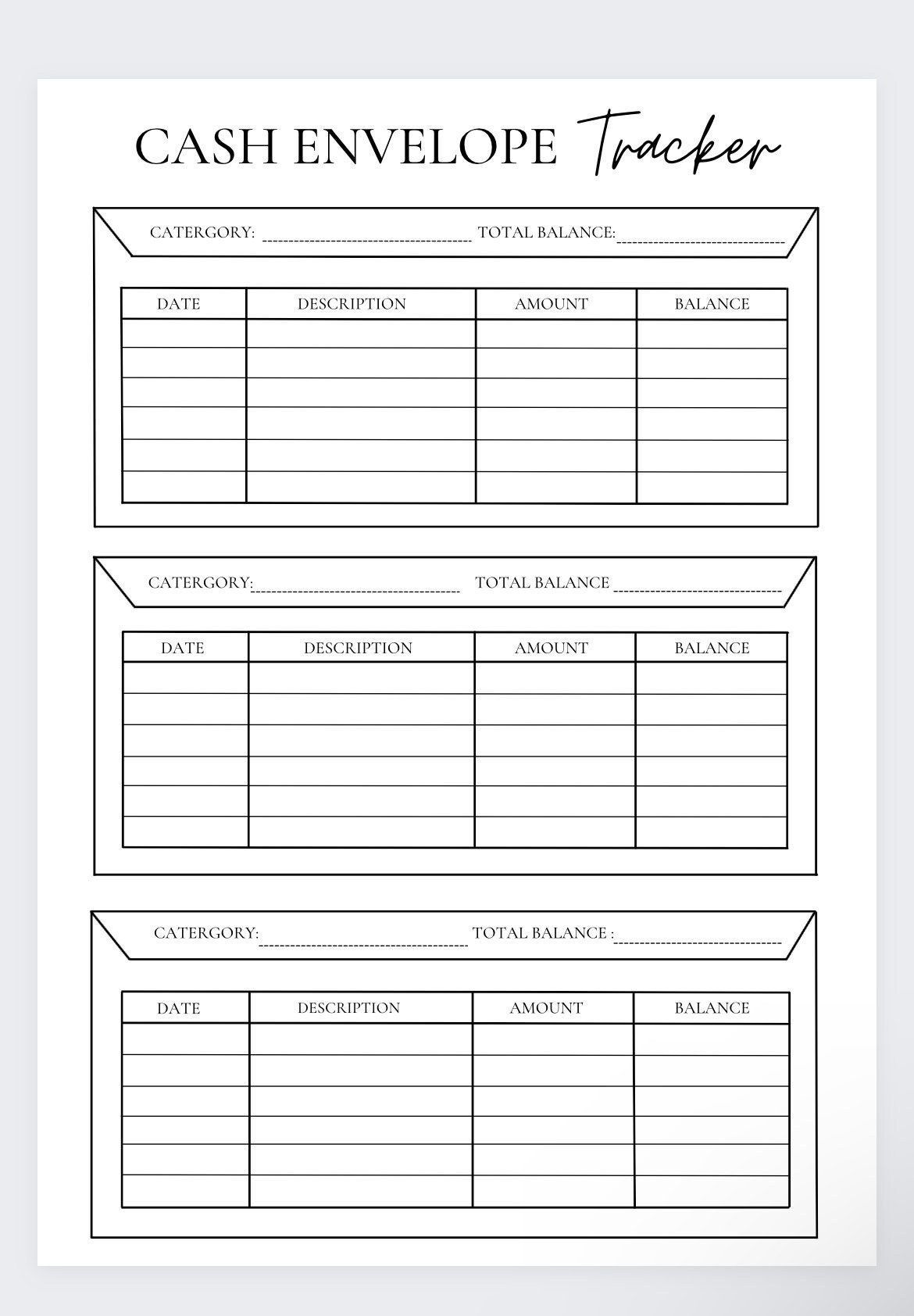 Simple Cash Envelope Tracker Cash Envelope Printable Budget Worksheets Library