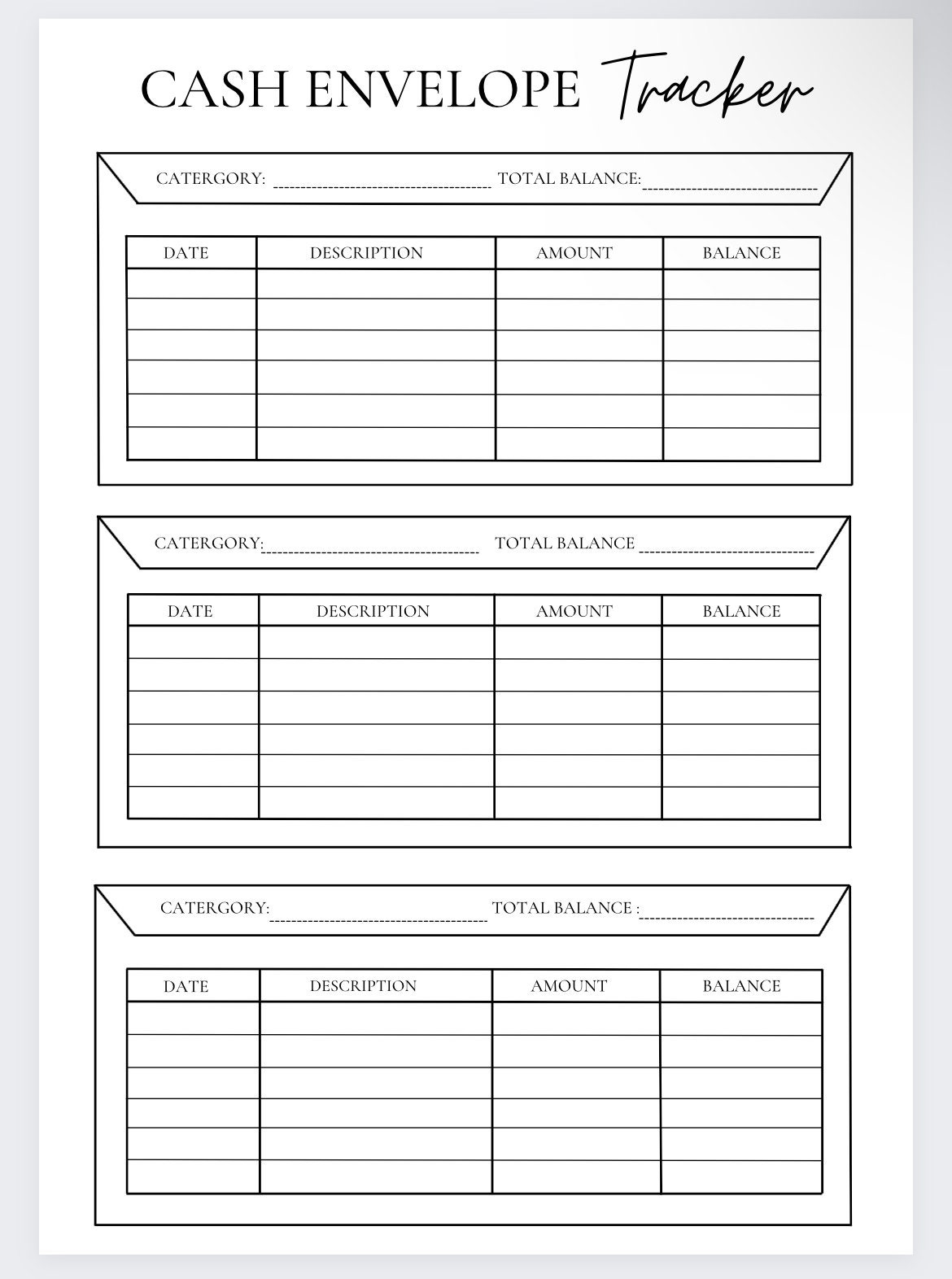 Budget Envelopes Template