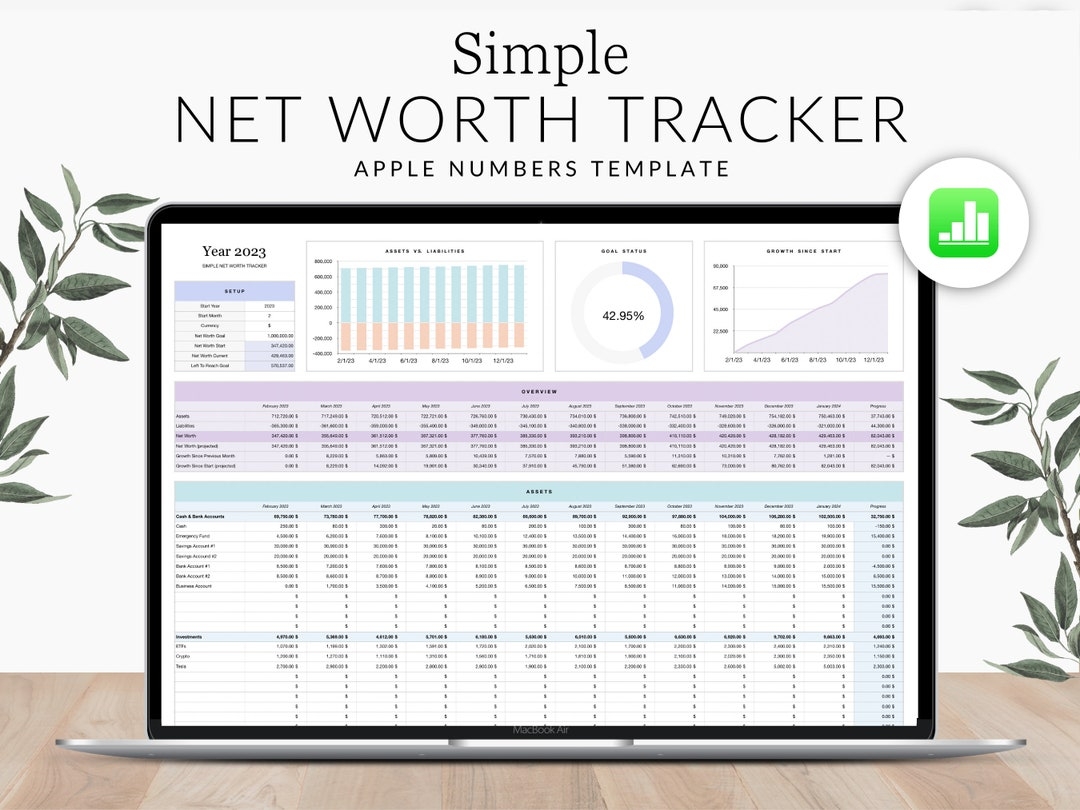 Simple Wealth Tracker Apple Numbers ENGLISH Wealth Planner Income Tracker Expense Tracker Budget Templates Annual Planner Etsy