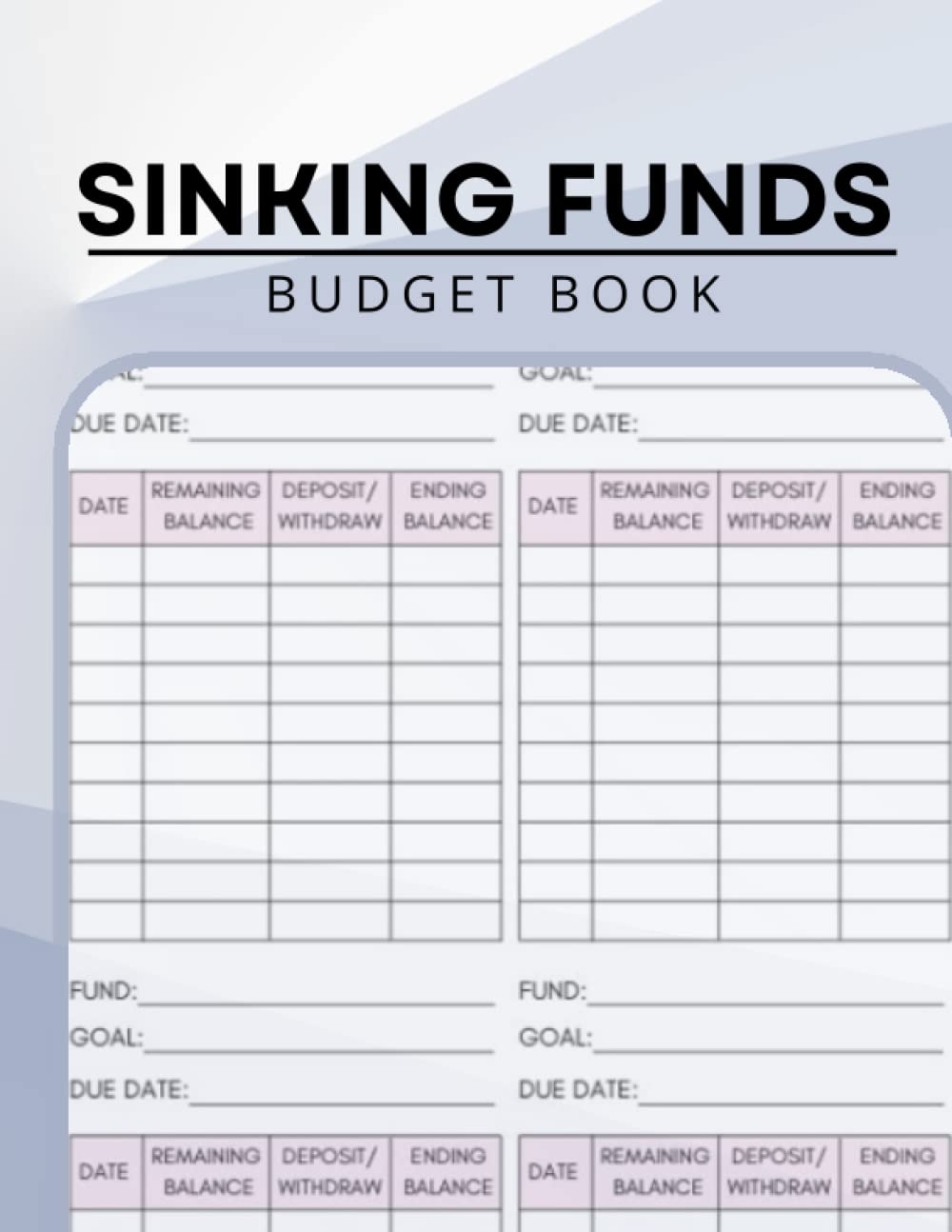 Sinking Funds Budget Book Financial Management Planner Cash 